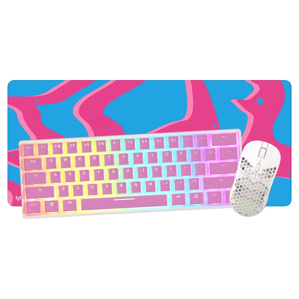 Bubblegum Bundle - White - 60% Mechanical Keyboard Bundle