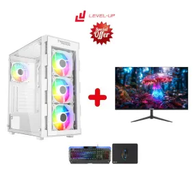 Bundle PC Intel Core i5-12400F, RTX 4060, 16GB RAM, With Sades SA-CJ02F24B 24" FHD 1920x1080 HDMI 2.1, Response time 1ms, 120Hz Refresh Rate Gaming Monitor& Sades Battle Ram, SADES Gaming Headset-Spirits (SA-721) -White