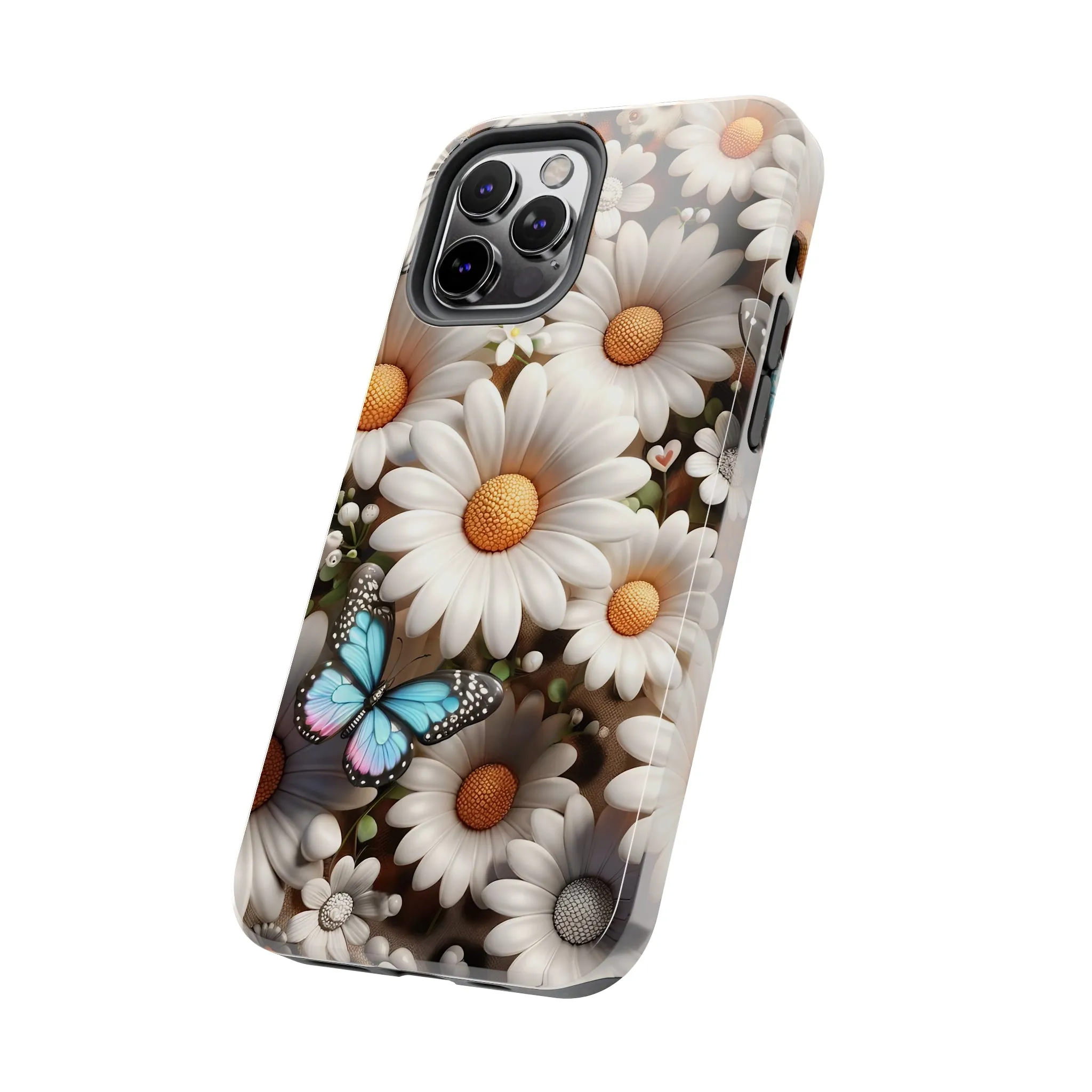 Butterflies, Leopard Print & Daisies Digital print Design Tough Phone Case compatible with a large variety of iPhone models,Gift, Phone Case