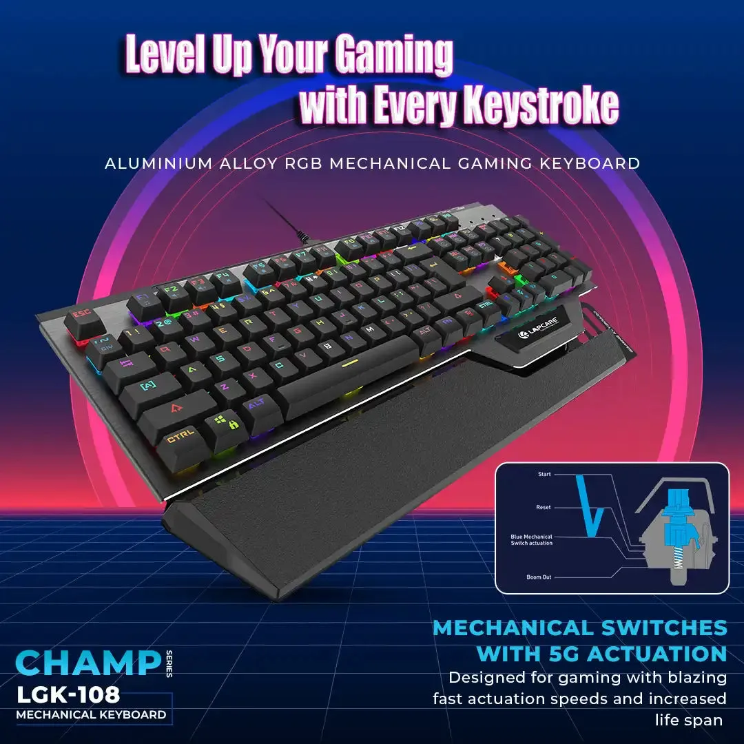 Champ LGK-108 Aluminum-alloy Mechanical RBG Gaming Keyboard