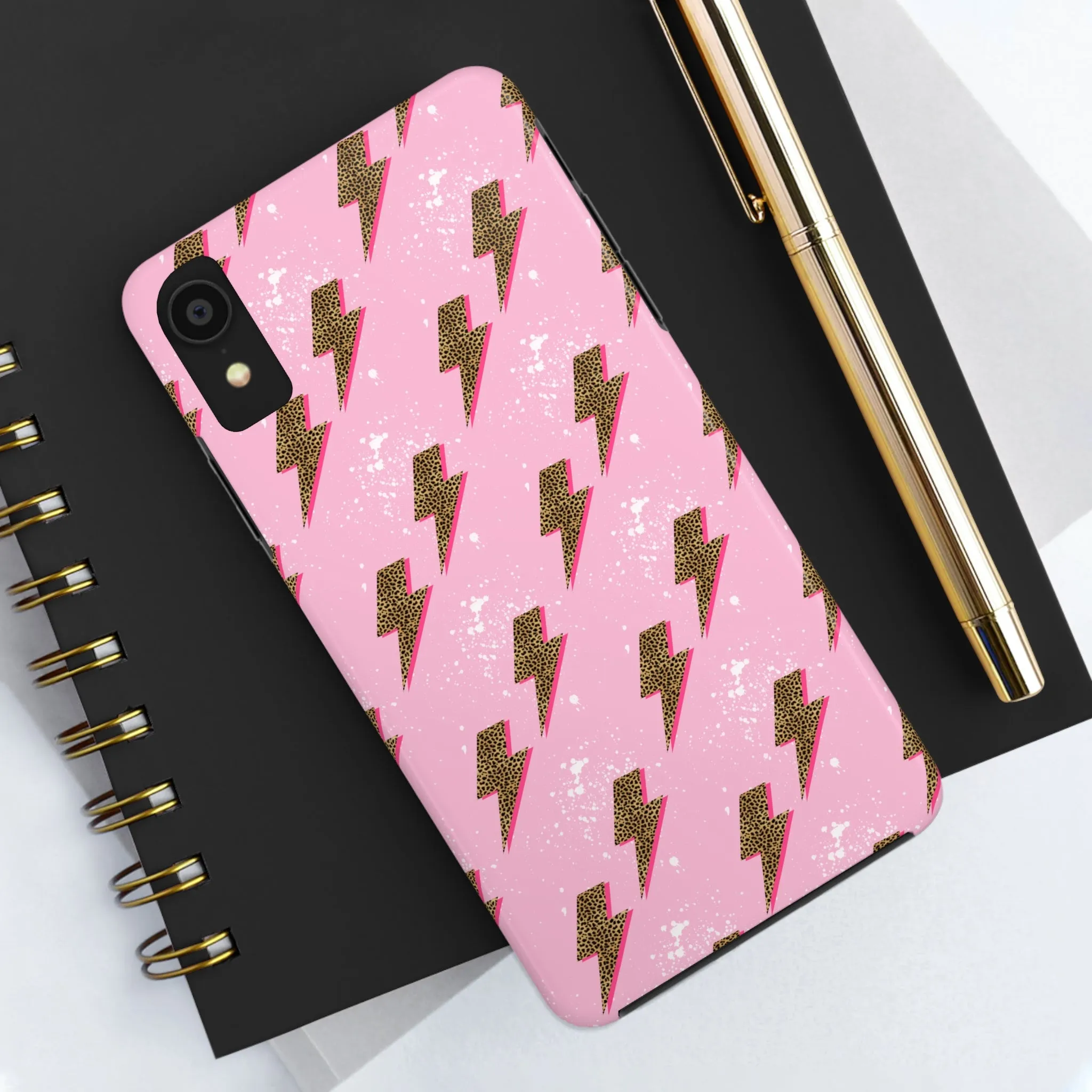 Cheetah Print Lightning Bolts Design Phone Case- Lightweight, Impact Resistant Cover for iPhone 6, 6s, 12, 13, 14, 15