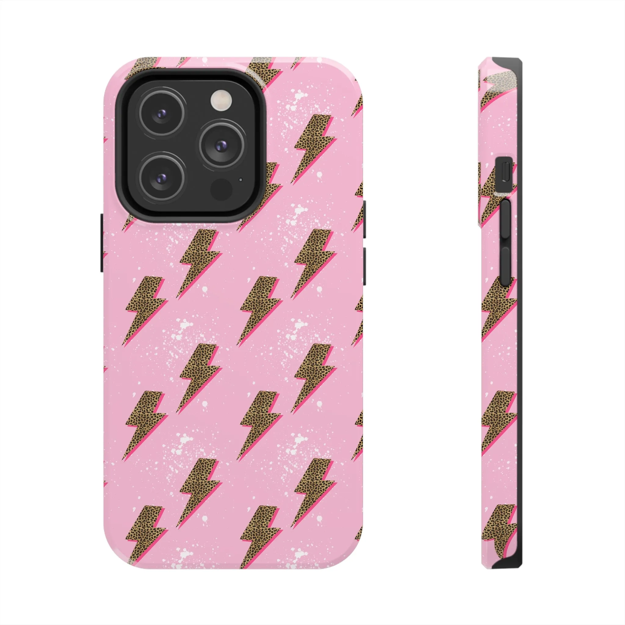 Cheetah Print Lightning Bolts Design Phone Case- Lightweight, Impact Resistant Cover for iPhone 6, 6s, 12, 13, 14, 15