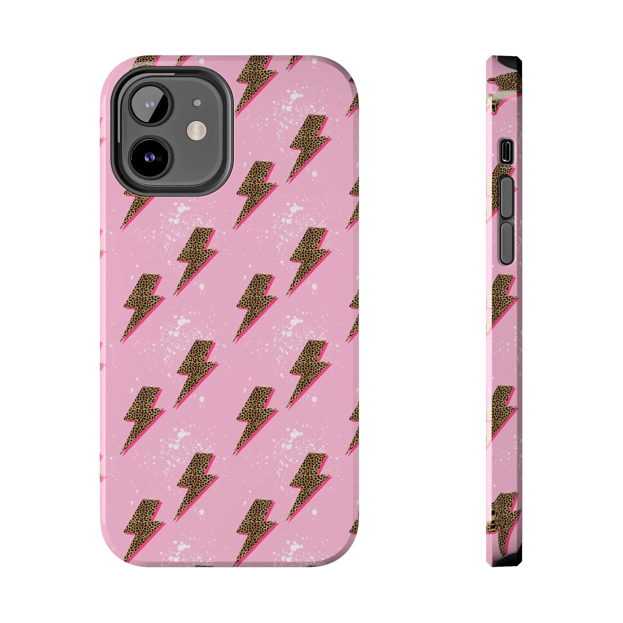 Cheetah Print Lightning Bolts Design Phone Case- Lightweight, Impact Resistant Cover for iPhone 6, 6s, 12, 13, 14, 15