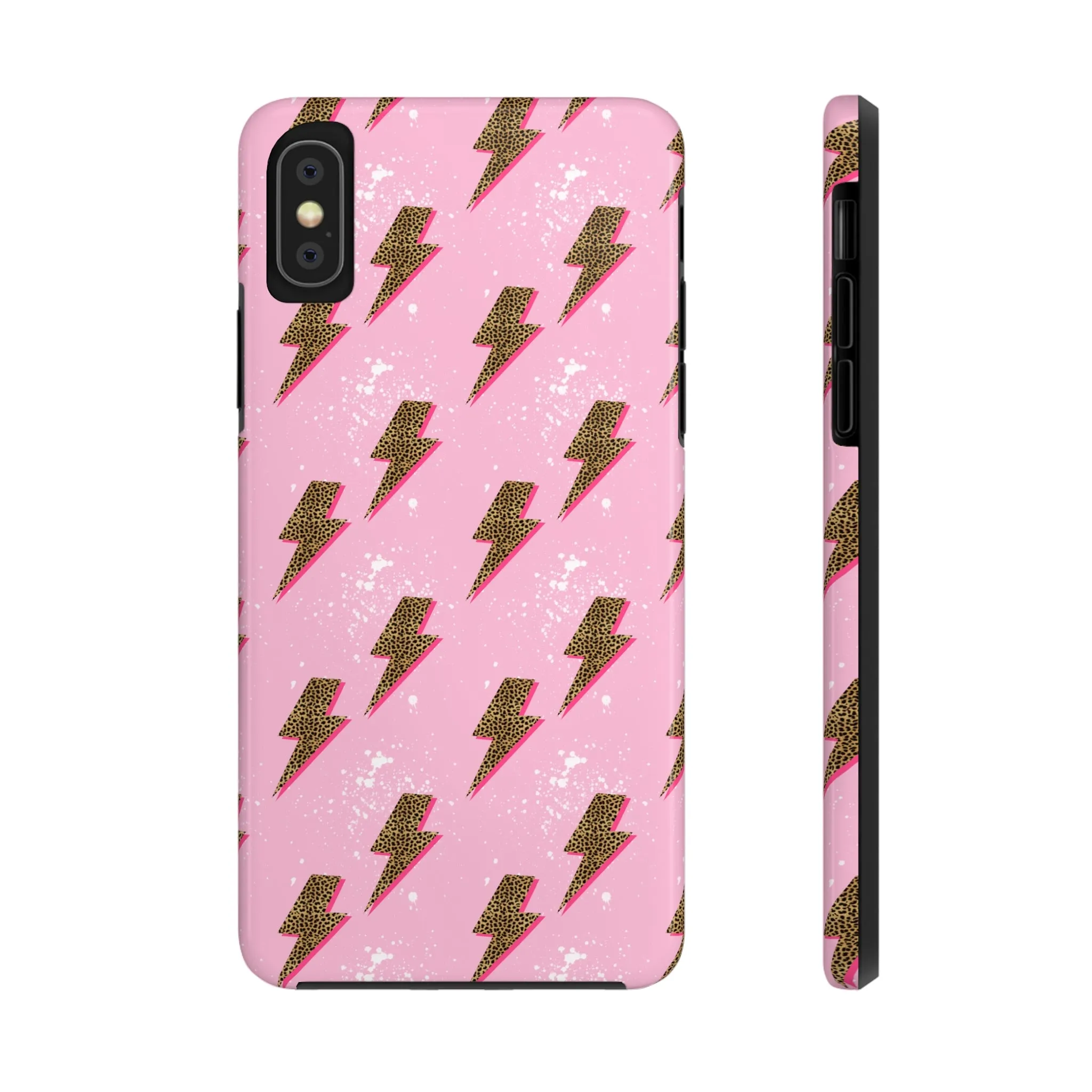 Cheetah Print Lightning Bolts Design Phone Case- Lightweight, Impact Resistant Cover for iPhone 6, 6s, 12, 13, 14, 15