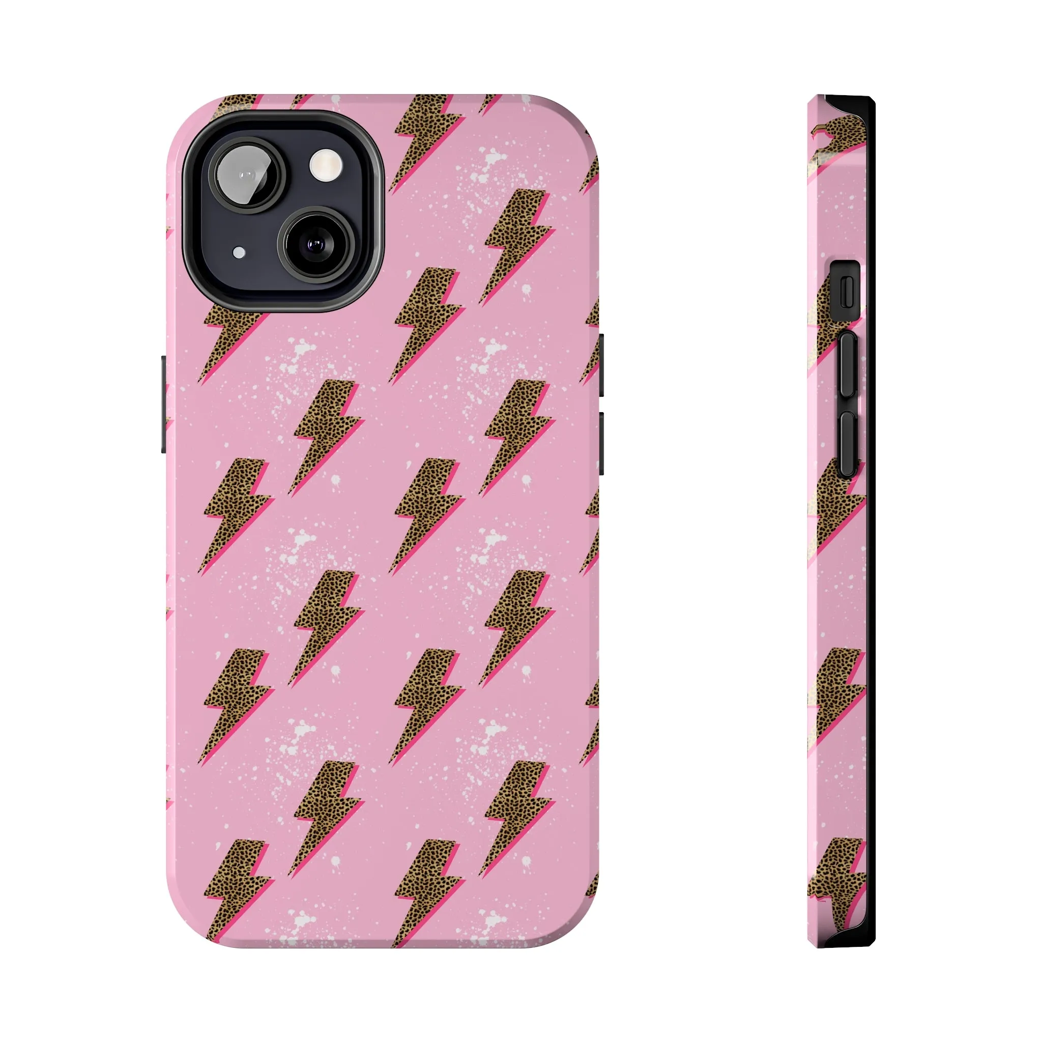 Cheetah Print Lightning Bolts Design Phone Case- Lightweight, Impact Resistant Cover for iPhone 6, 6s, 12, 13, 14, 15