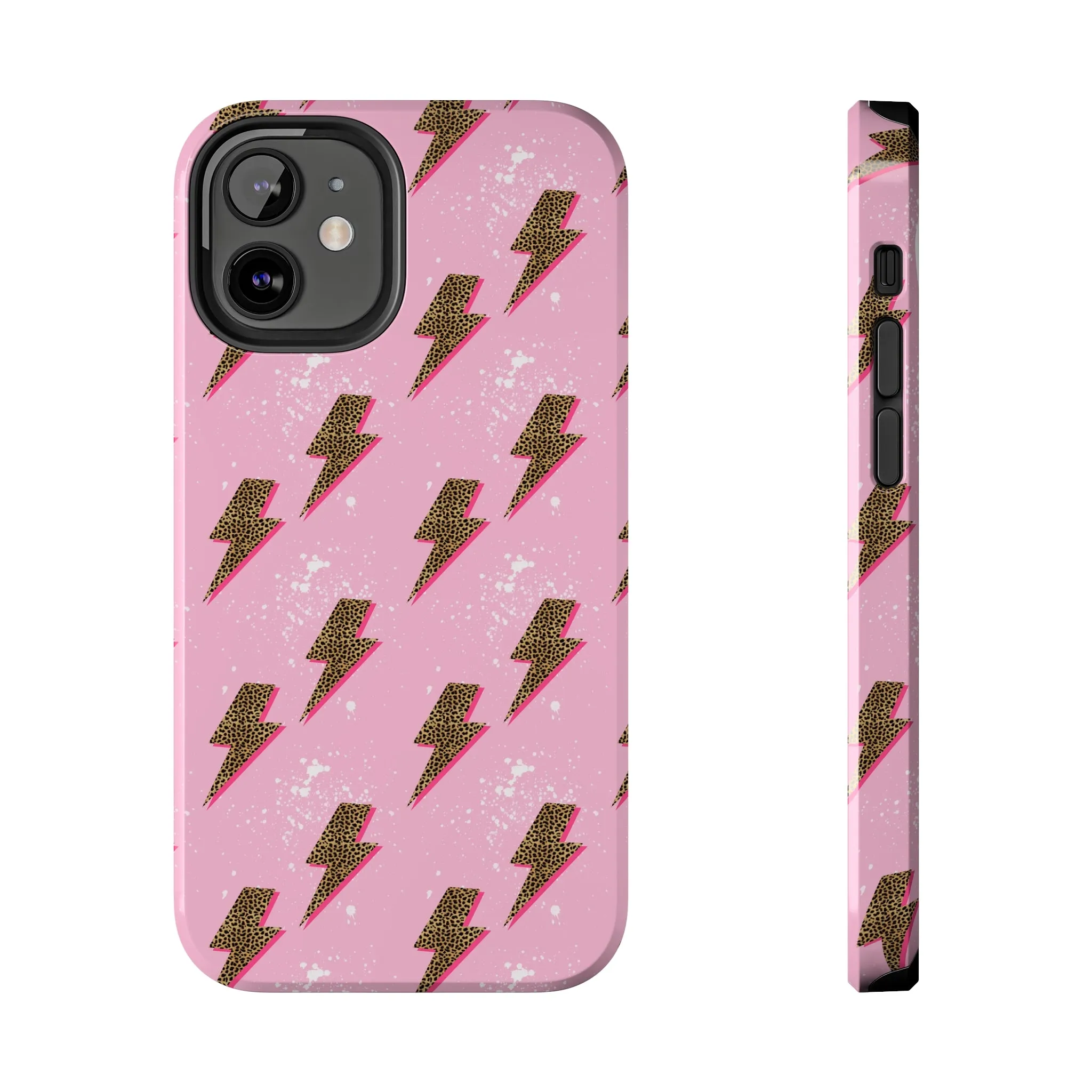 Cheetah Print Lightning Bolts Design Phone Case- Lightweight, Impact Resistant Cover for iPhone 6, 6s, 12, 13, 14, 15