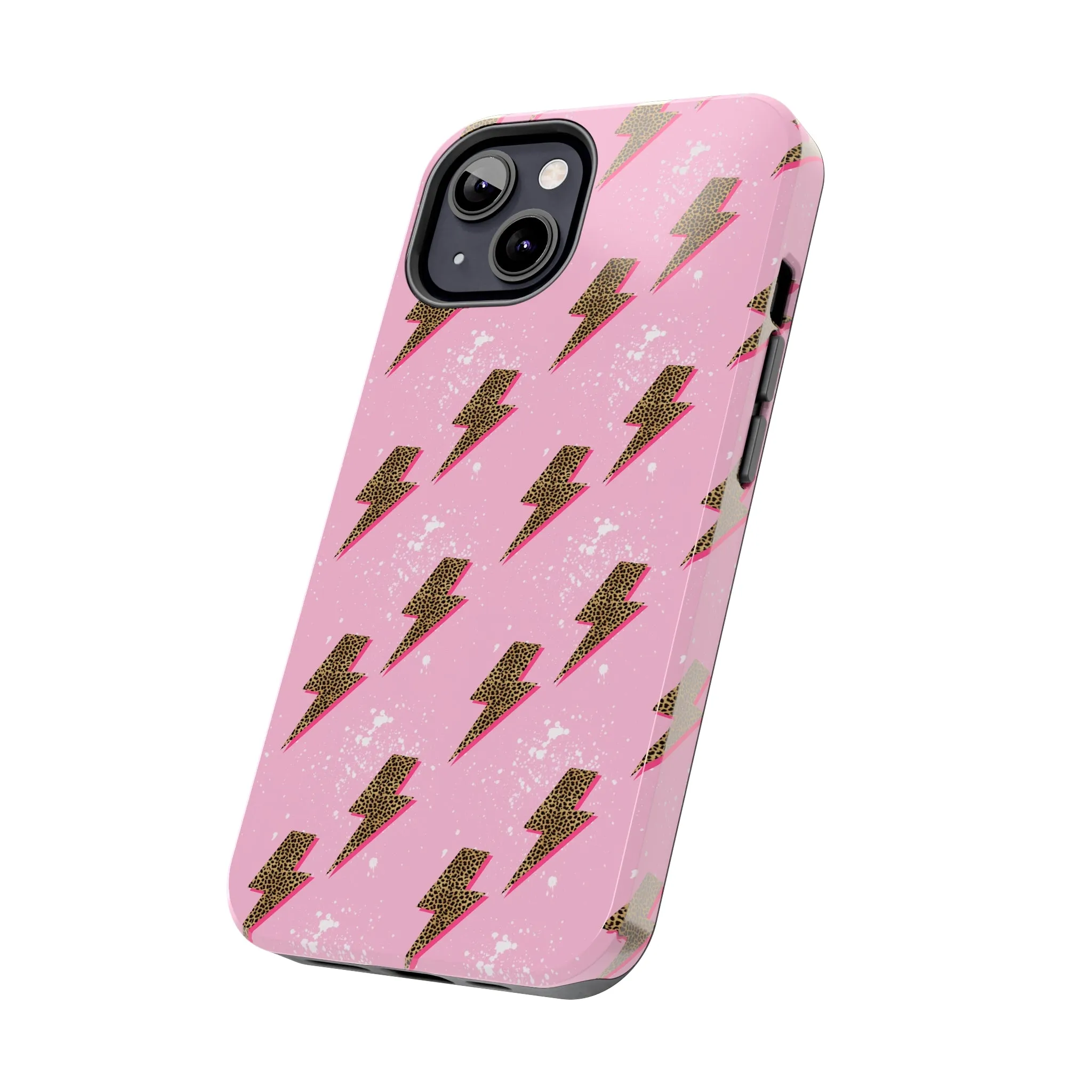 Cheetah Print Lightning Bolts Design Phone Case- Lightweight, Impact Resistant Cover for iPhone 6, 6s, 12, 13, 14, 15