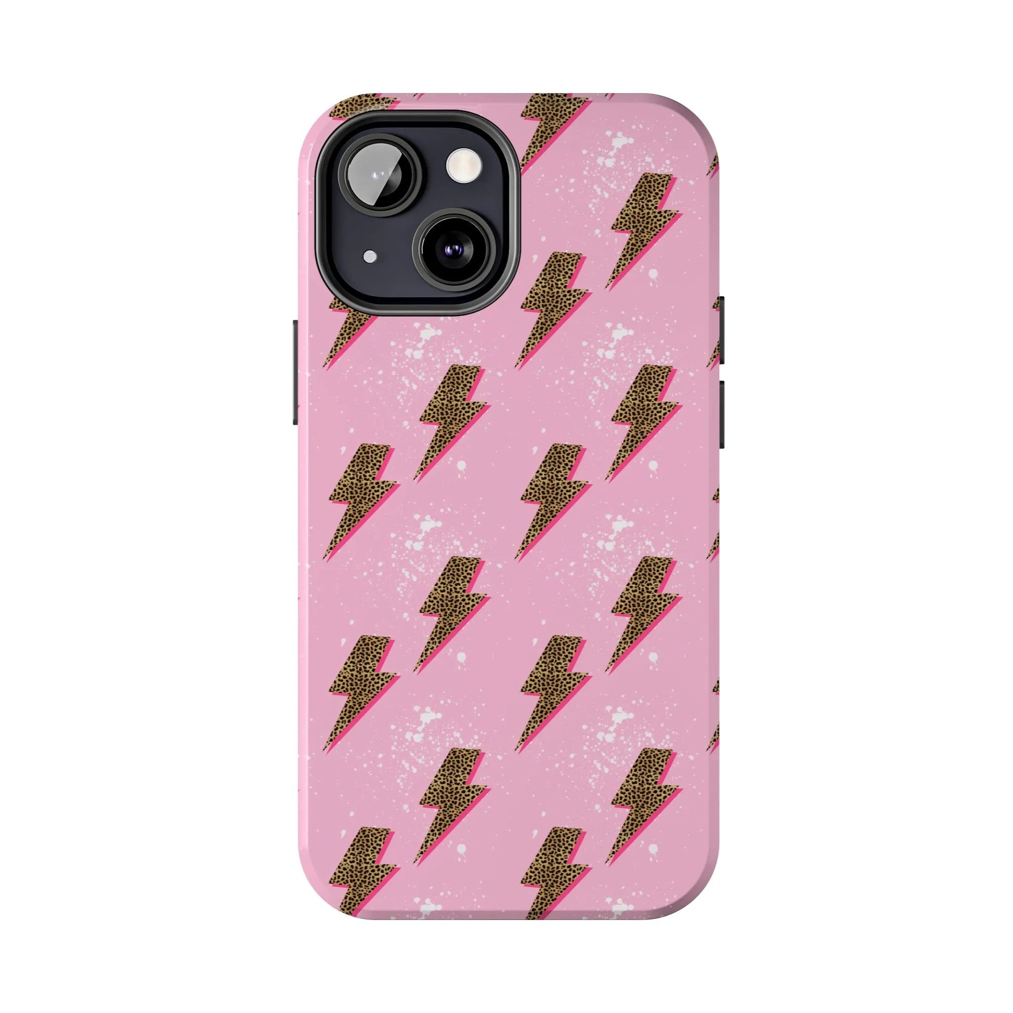 Cheetah Print Lightning Bolts Design Phone Case- Lightweight, Impact Resistant Cover for iPhone 6, 6s, 12, 13, 14, 15