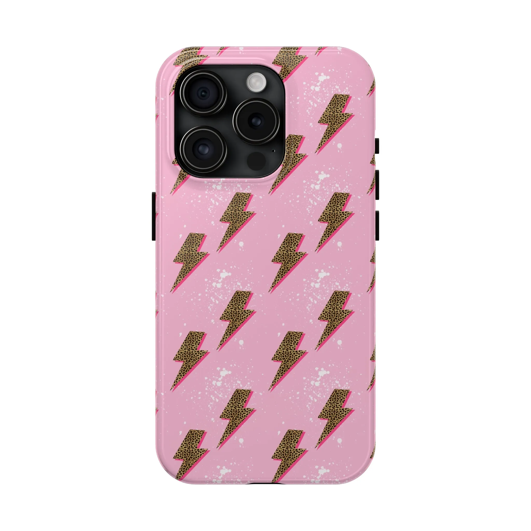 Cheetah Print Lightning Bolts Design Phone Case- Lightweight, Impact Resistant Cover for iPhone 6, 6s, 12, 13, 14, 15