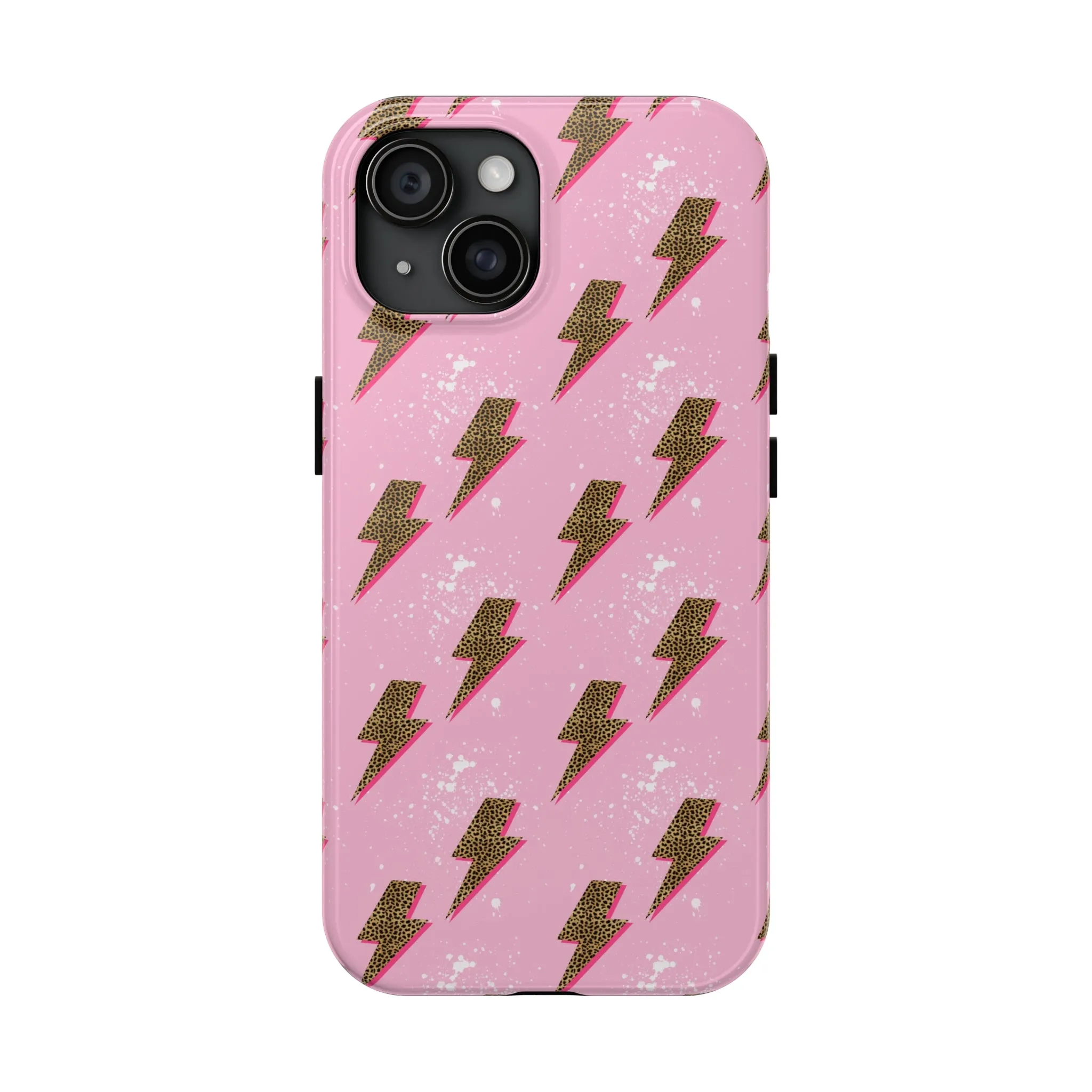 Cheetah Print Lightning Bolts Design Phone Case- Lightweight, Impact Resistant Cover for iPhone 6, 6s, 12, 13, 14, 15