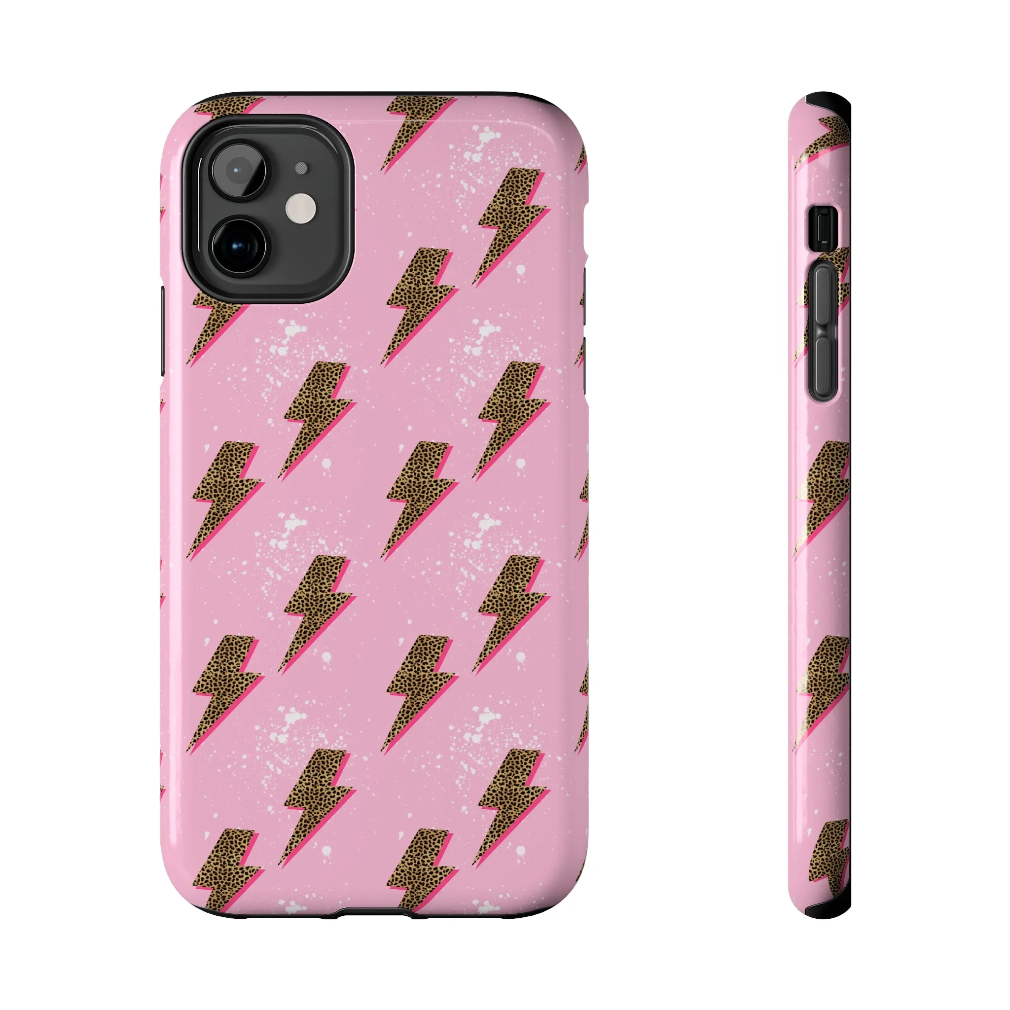 Cheetah Print Lightning Bolts Design Phone Case- Lightweight, Impact Resistant Cover for iPhone 6, 6s, 12, 13, 14, 15