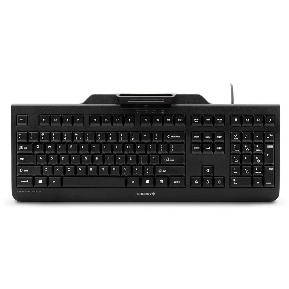 Cherry Kc-1000 Security Keyboard With Integrated Smart Card Terminal Black