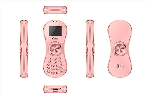 Chilli Spinner Phone World's Slimmest Mobile Phone Cum Spinner Credit Card Sized - Rose Gold