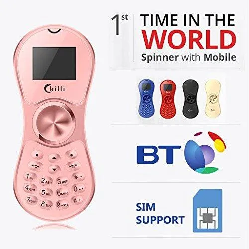 Chilli Spinner Phone World's Slimmest Mobile Phone Cum Spinner Credit Card Sized - Rose Gold