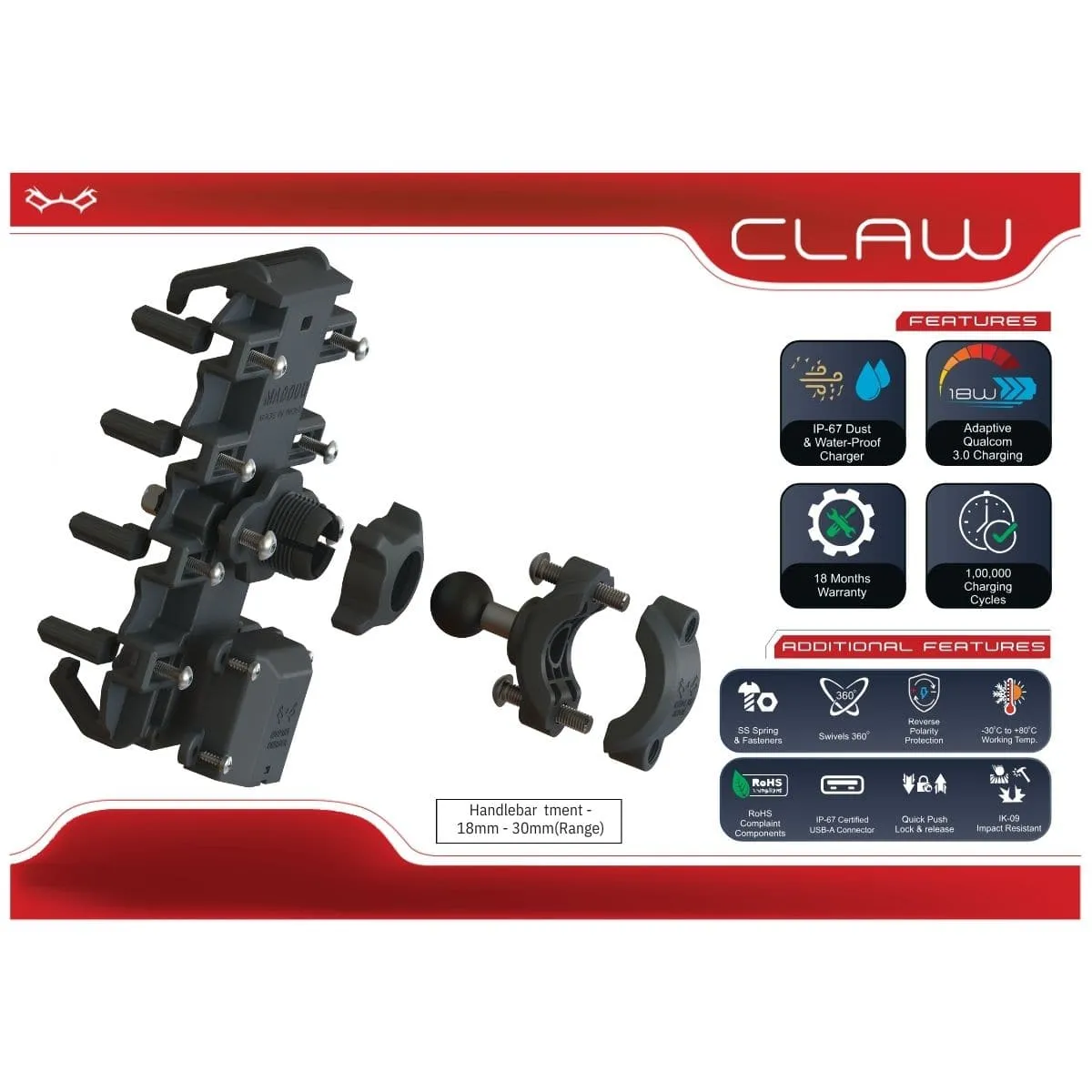 Claw Handlebar Phone Holder