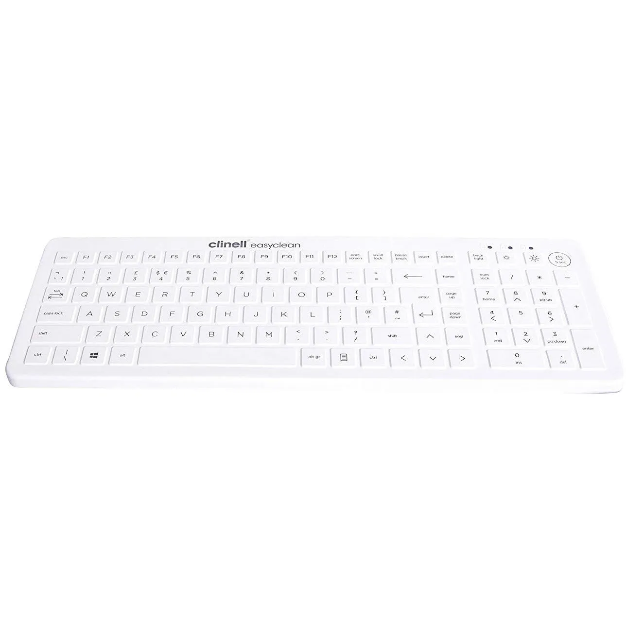 Clinell CKS1B Easyclean Silicone Keyboard, White