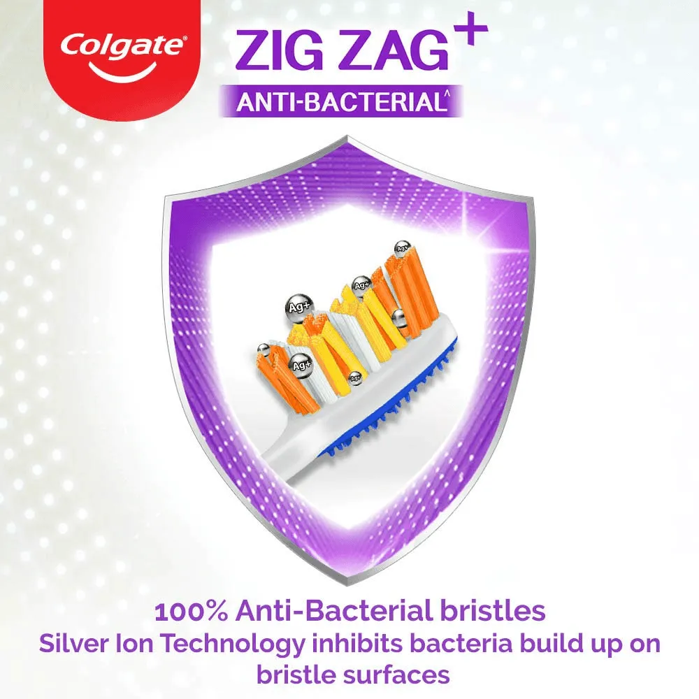 Colgate ZigZag Anti-Bacterial Toothbrush - Soft (Pack of 6)