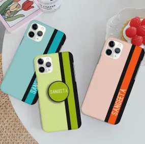 Colorfull Strip Customize Name Printed Matte Phone Case Cover