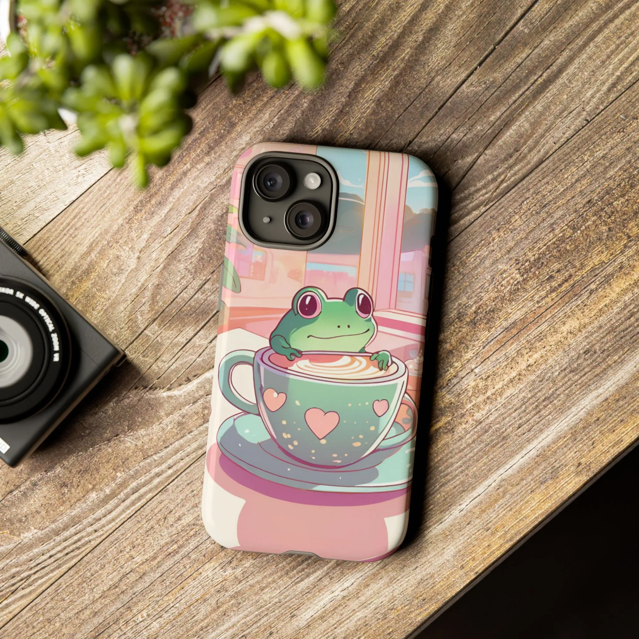 Cute Frog Coffee Mug Phone Case - Tough Cases for Animal Lovers