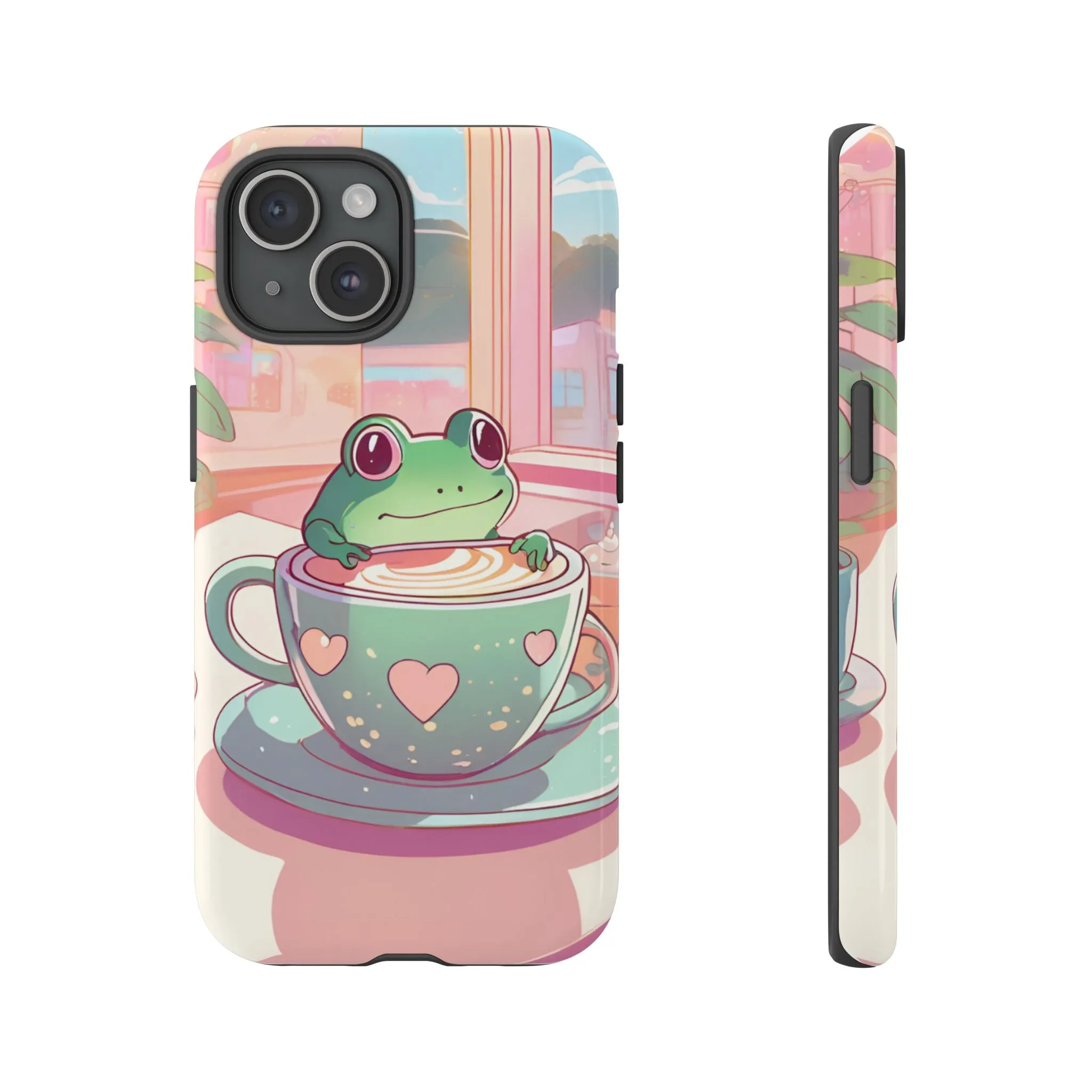 Cute Frog Coffee Mug Phone Case - Tough Cases for Animal Lovers