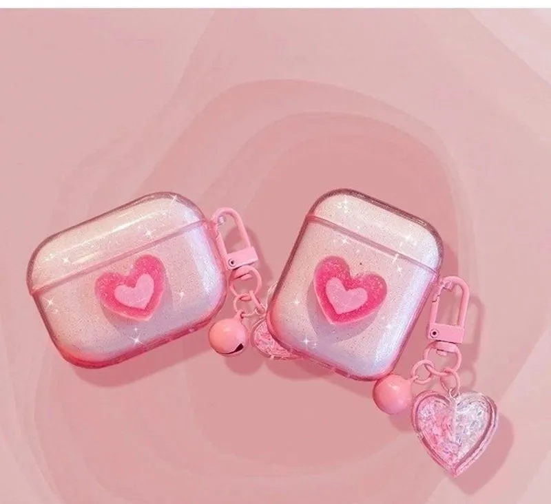 Cute Heart Shape Bluetooth Earbuds Case