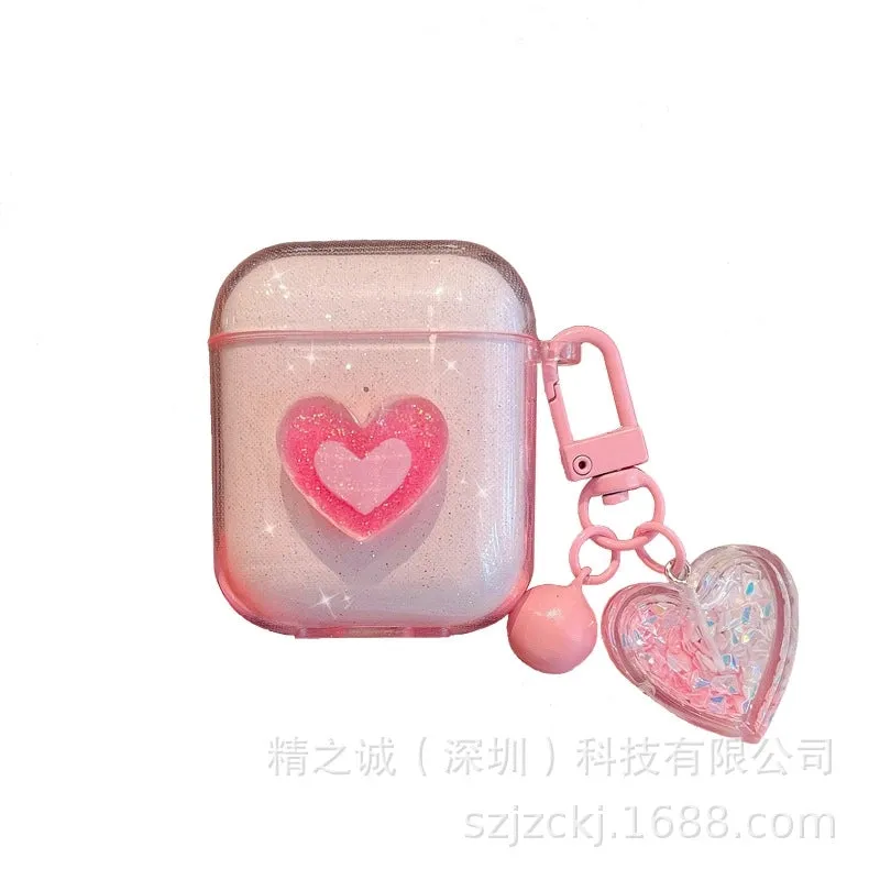 Cute Heart Shape Bluetooth Earbuds Case