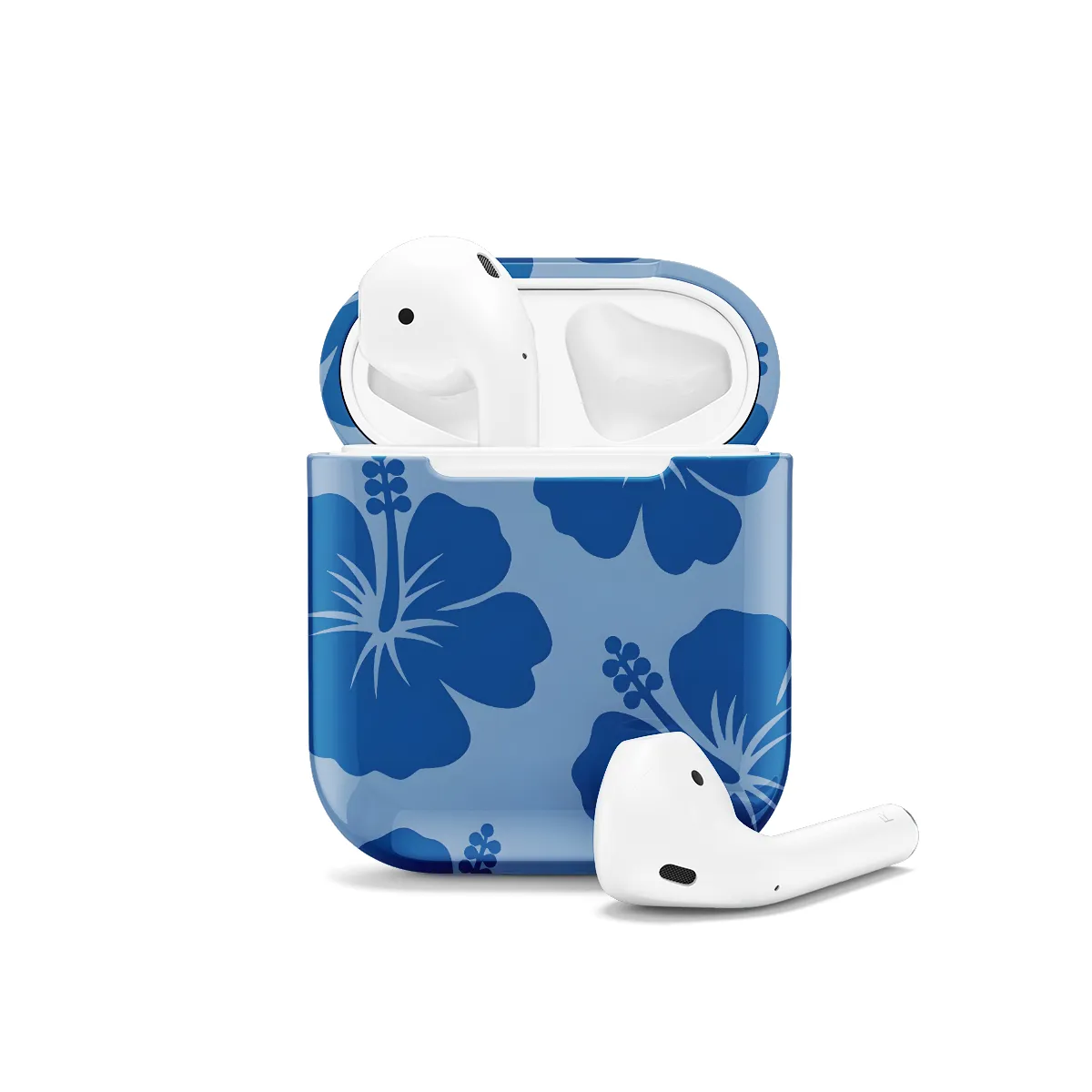 Cute Navy Flower Y2K Hibiscus AirPods Case AirPods Pro AirPods Pro 2 AirPods 3 AirPods 2 Glossy 1476