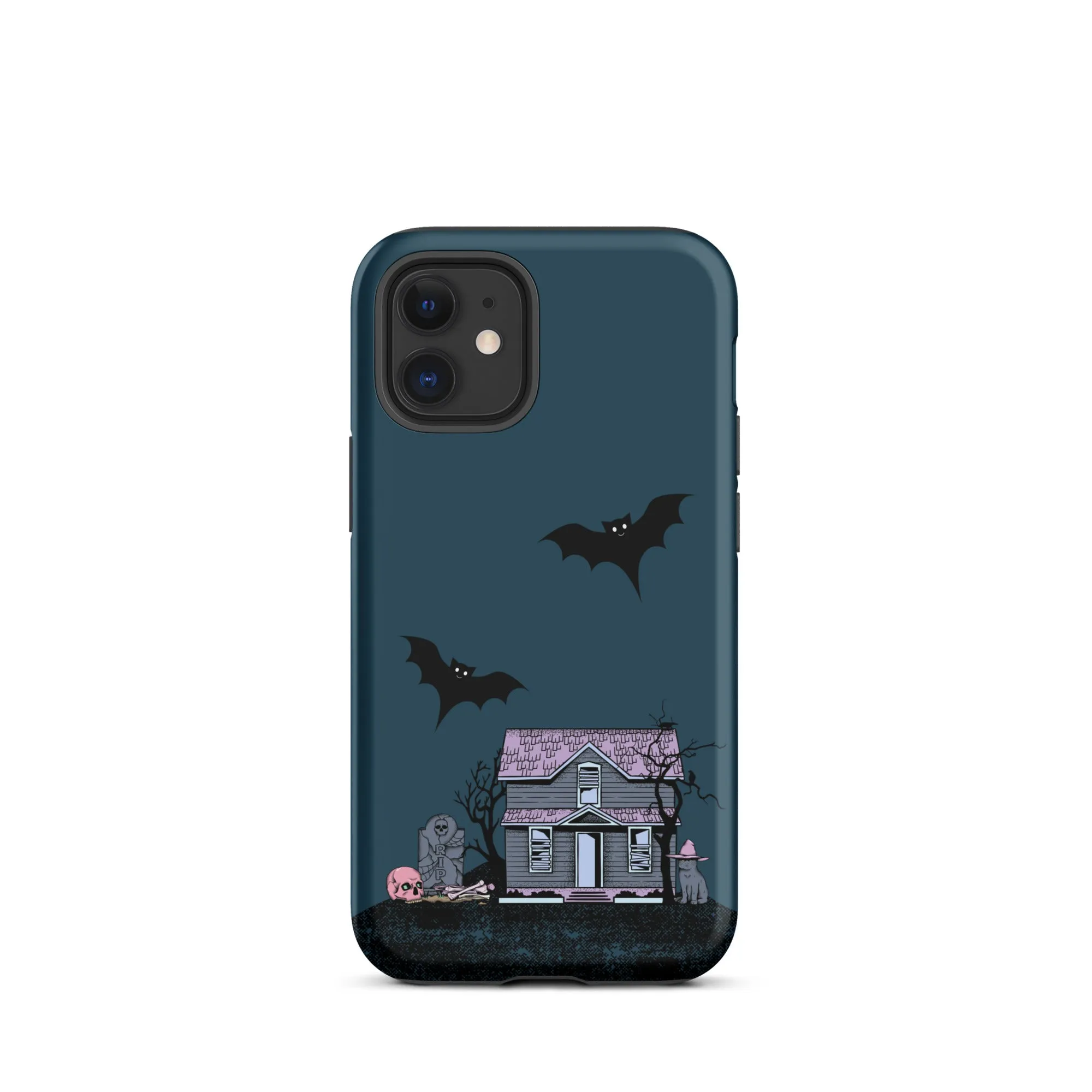 Dark Blue Halloween Haunted premium iPhone case