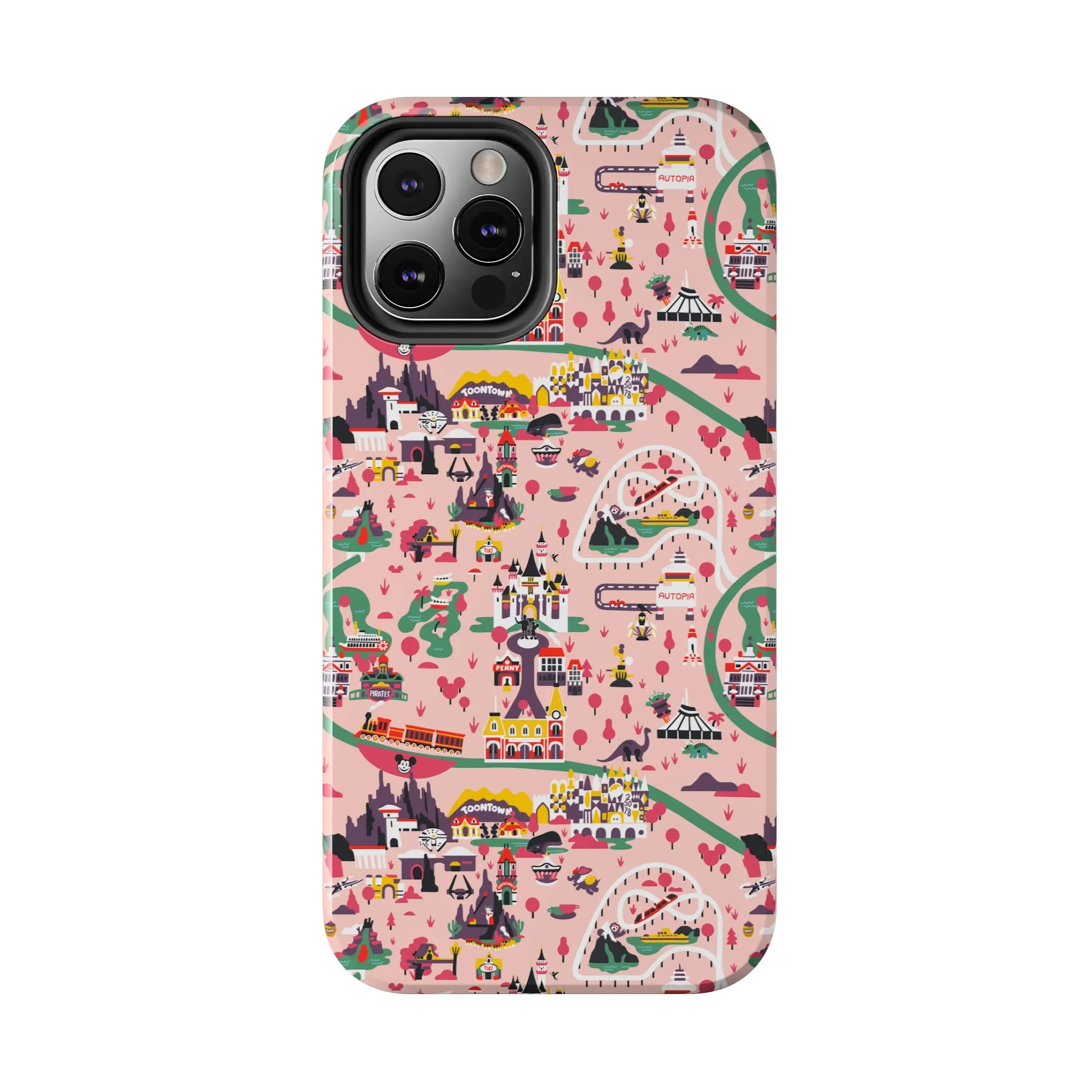 Disneyland Map Inspired Phone Case Gift Inspired Fan Art Movie Iphone Gift Magic Kingdom World Lands Gift Frontier Tomorrow Fantasy Retro