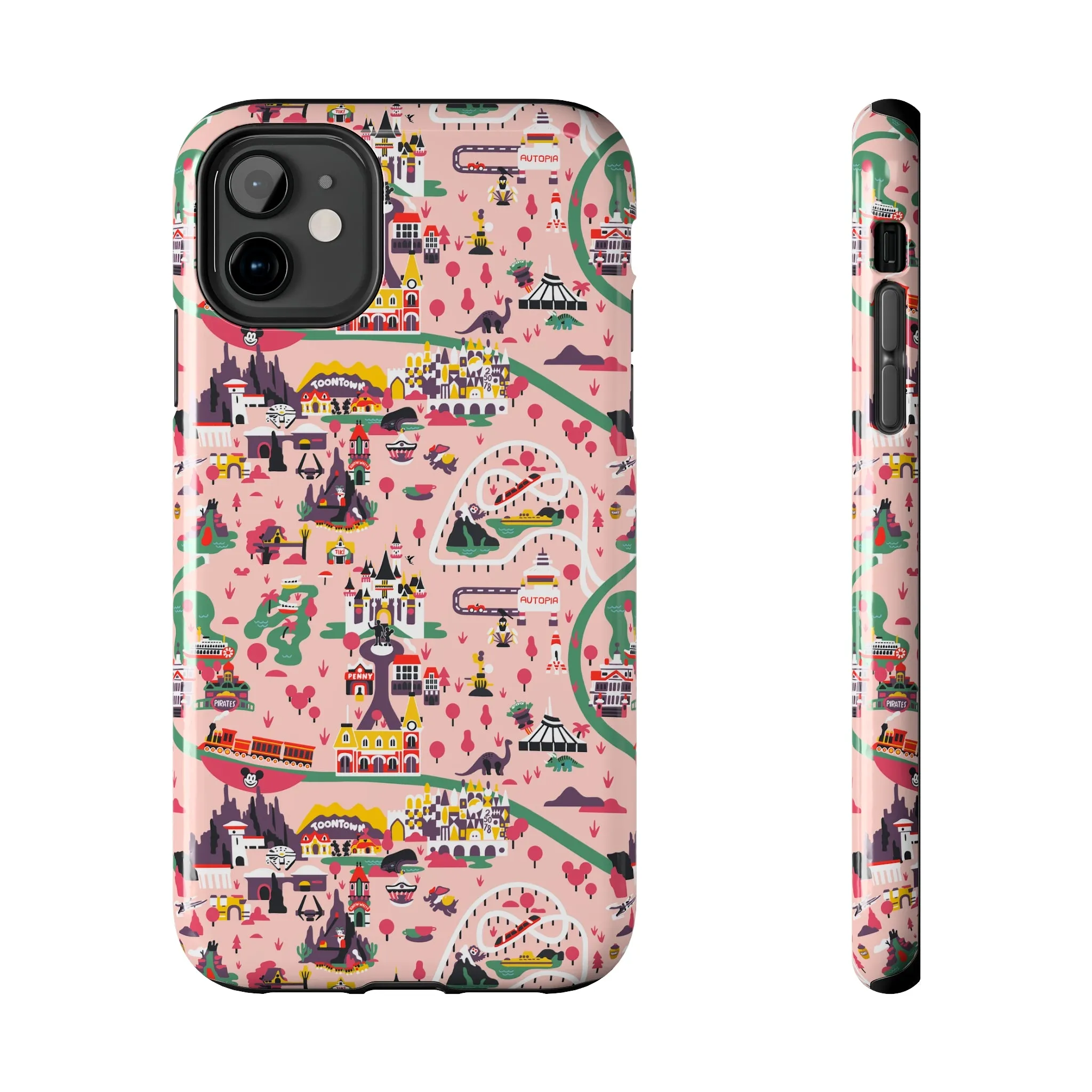 Disneyland Map Inspired Phone Case Gift Inspired Fan Art Movie Iphone Gift Magic Kingdom World Lands Gift Frontier Tomorrow Fantasy Retro