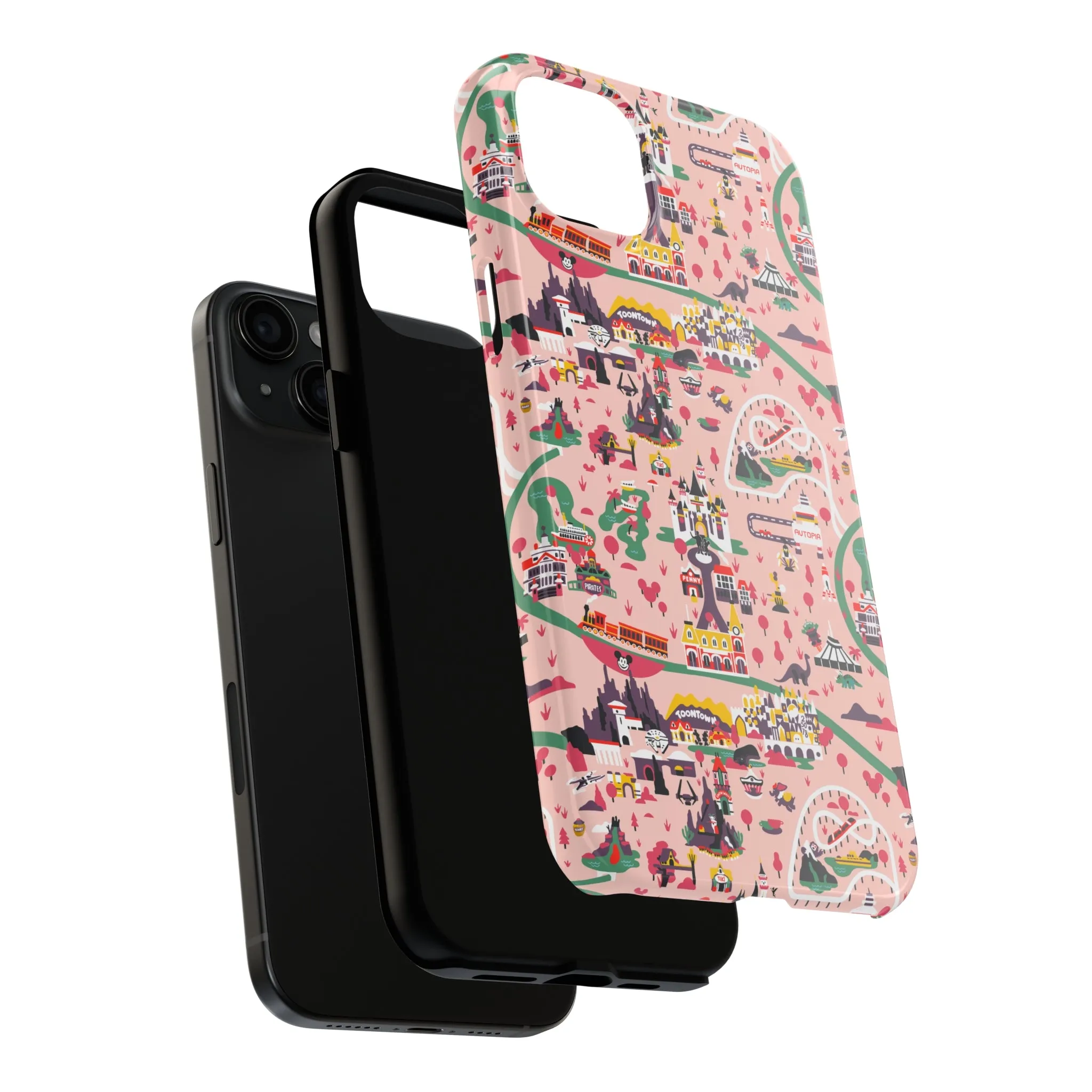 Disneyland Map Inspired Phone Case Gift Inspired Fan Art Movie Iphone Gift Magic Kingdom World Lands Gift Frontier Tomorrow Fantasy Retro