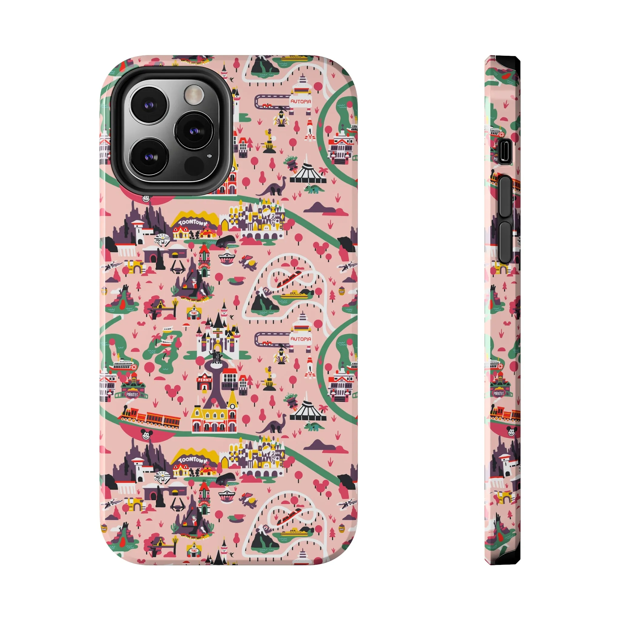 Disneyland Map Inspired Phone Case Gift Inspired Fan Art Movie Iphone Gift Magic Kingdom World Lands Gift Frontier Tomorrow Fantasy Retro