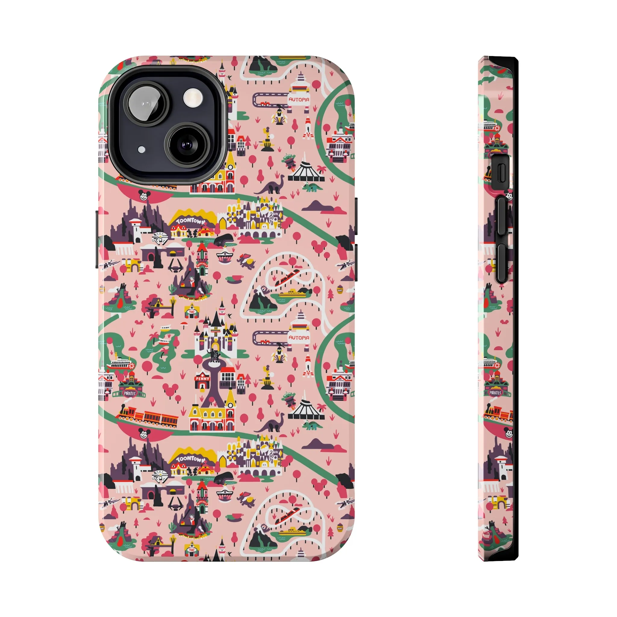 Disneyland Map Inspired Phone Case Gift Inspired Fan Art Movie Iphone Gift Magic Kingdom World Lands Gift Frontier Tomorrow Fantasy Retro