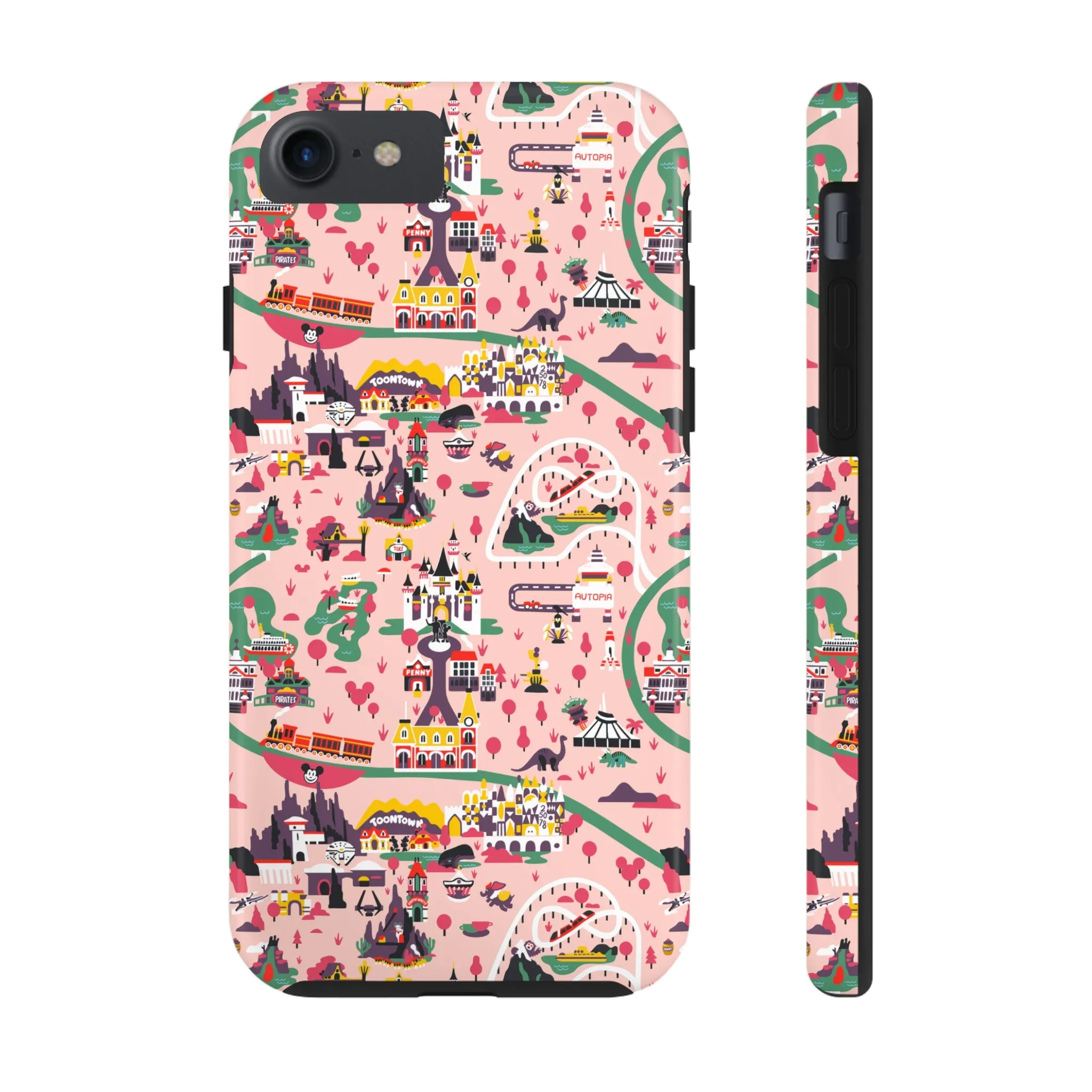 Disneyland Map Inspired Phone Case Gift Inspired Fan Art Movie Iphone Gift Magic Kingdom World Lands Gift Frontier Tomorrow Fantasy Retro