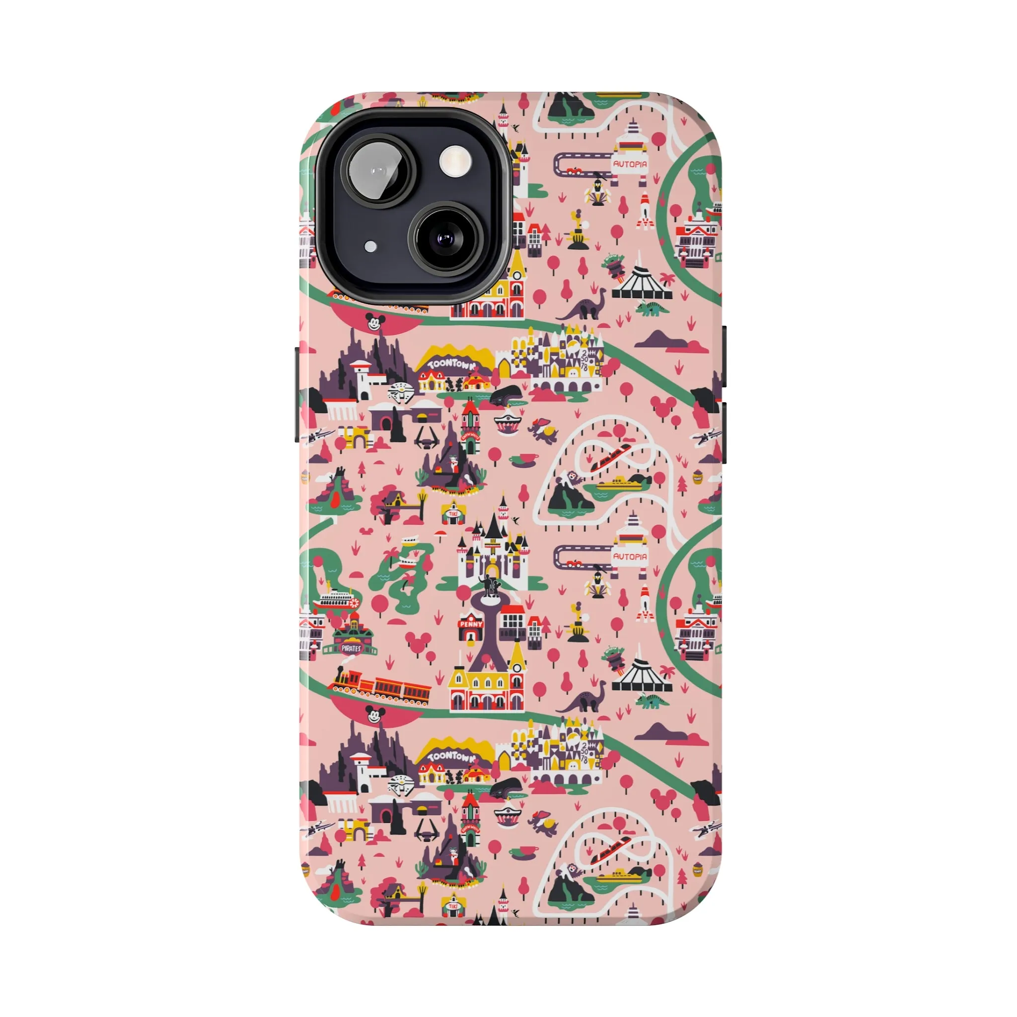 Disneyland Map Inspired Phone Case Gift Inspired Fan Art Movie Iphone Gift Magic Kingdom World Lands Gift Frontier Tomorrow Fantasy Retro