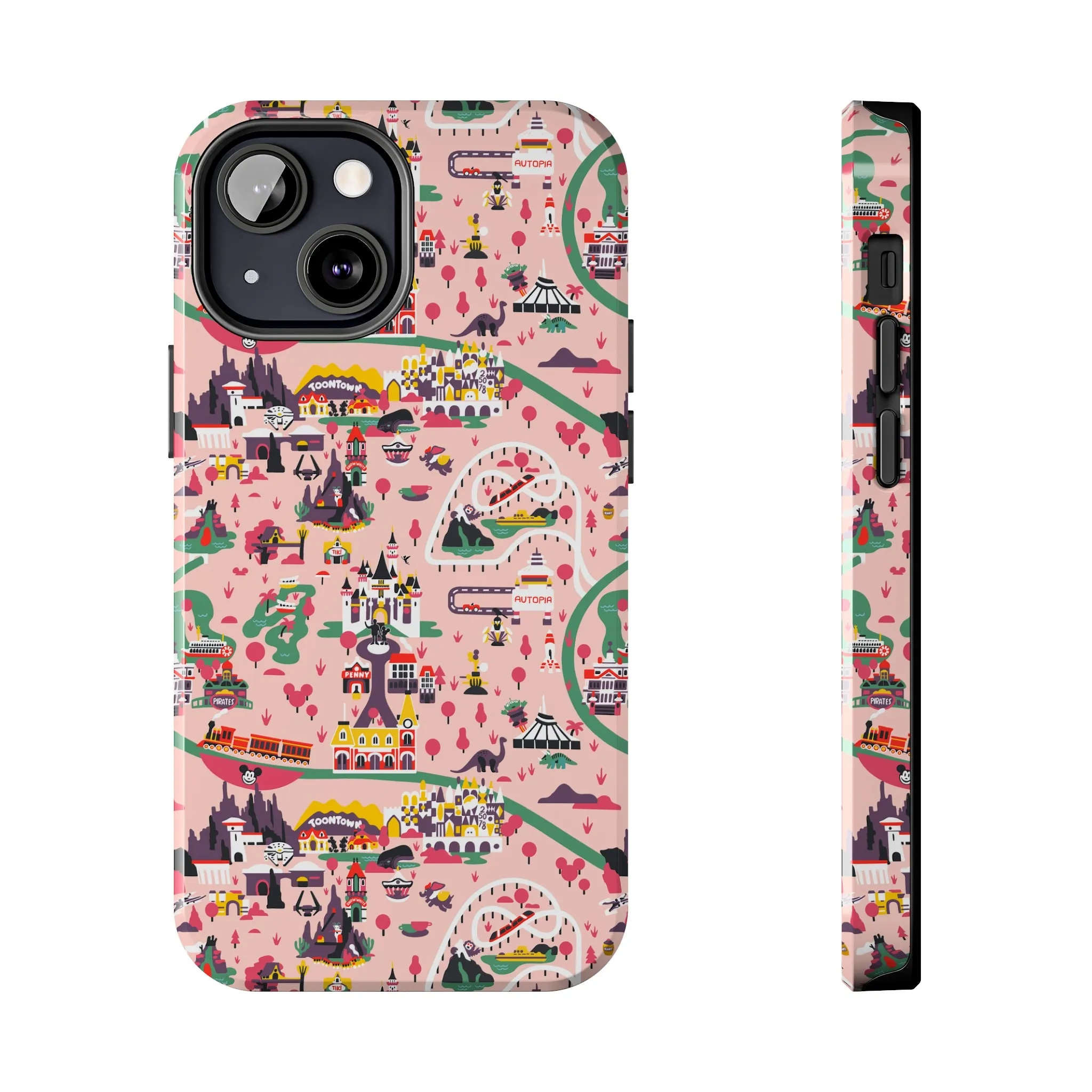 Disneyland Map Inspired Phone Case Gift Inspired Fan Art Movie Iphone Gift Magic Kingdom World Lands Gift Frontier Tomorrow Fantasy Retro