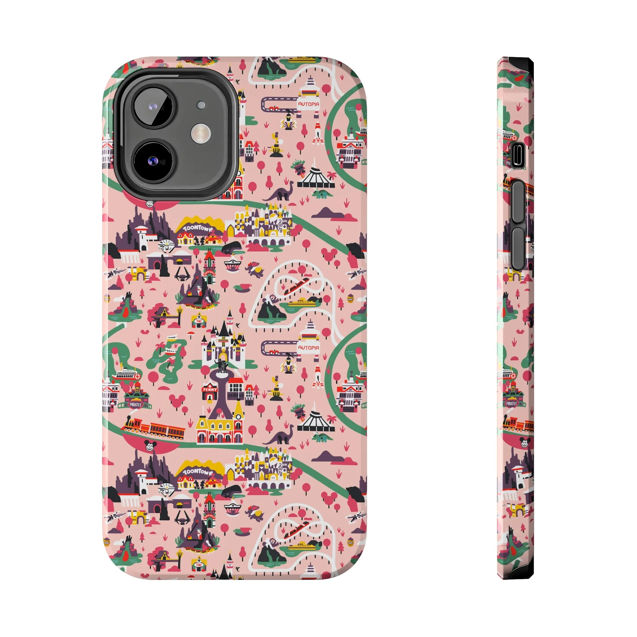 Disneyland Map Inspired Phone Case Gift Inspired Fan Art Movie Iphone Gift Magic Kingdom World Lands Gift Frontier Tomorrow Fantasy Retro