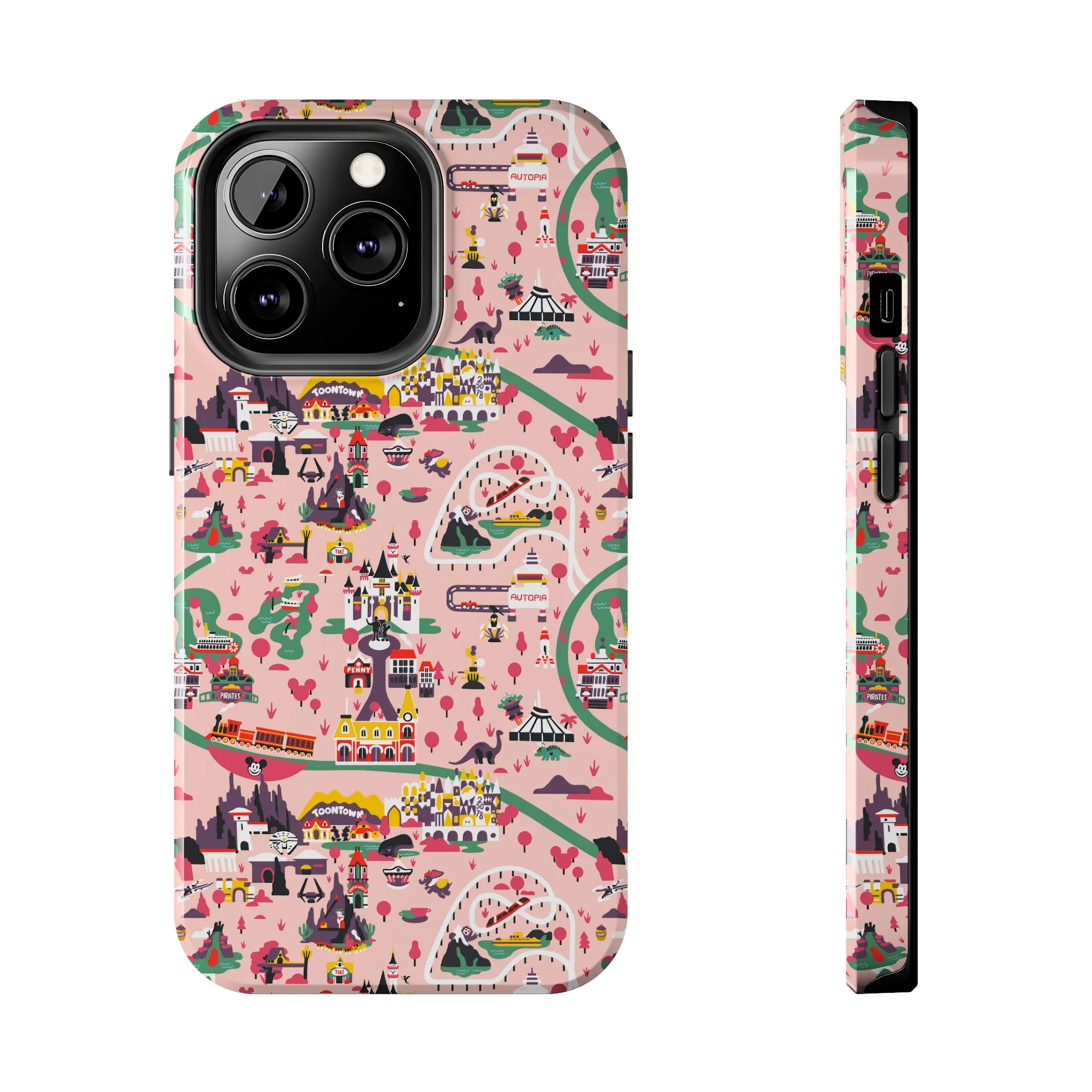 Disneyland Map Inspired Phone Case Gift Inspired Fan Art Movie Iphone Gift Magic Kingdom World Lands Gift Frontier Tomorrow Fantasy Retro