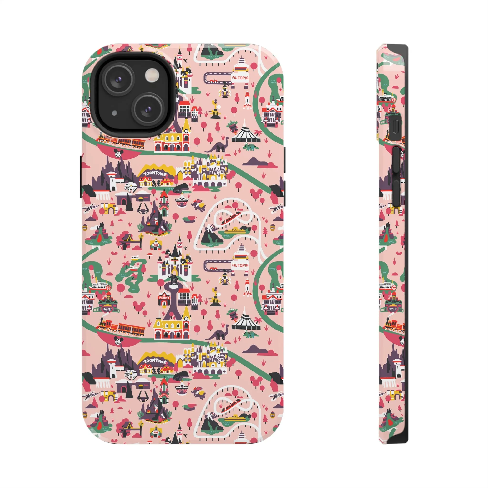 Disneyland Map Inspired Phone Case Gift Inspired Fan Art Movie Iphone Gift Magic Kingdom World Lands Gift Frontier Tomorrow Fantasy Retro