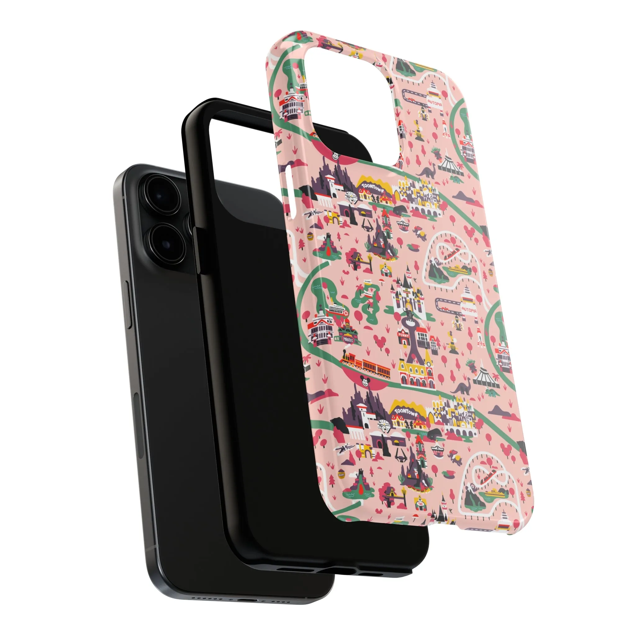 Disneyland Map Inspired Phone Case Gift Inspired Fan Art Movie Iphone Gift Magic Kingdom World Lands Gift Frontier Tomorrow Fantasy Retro