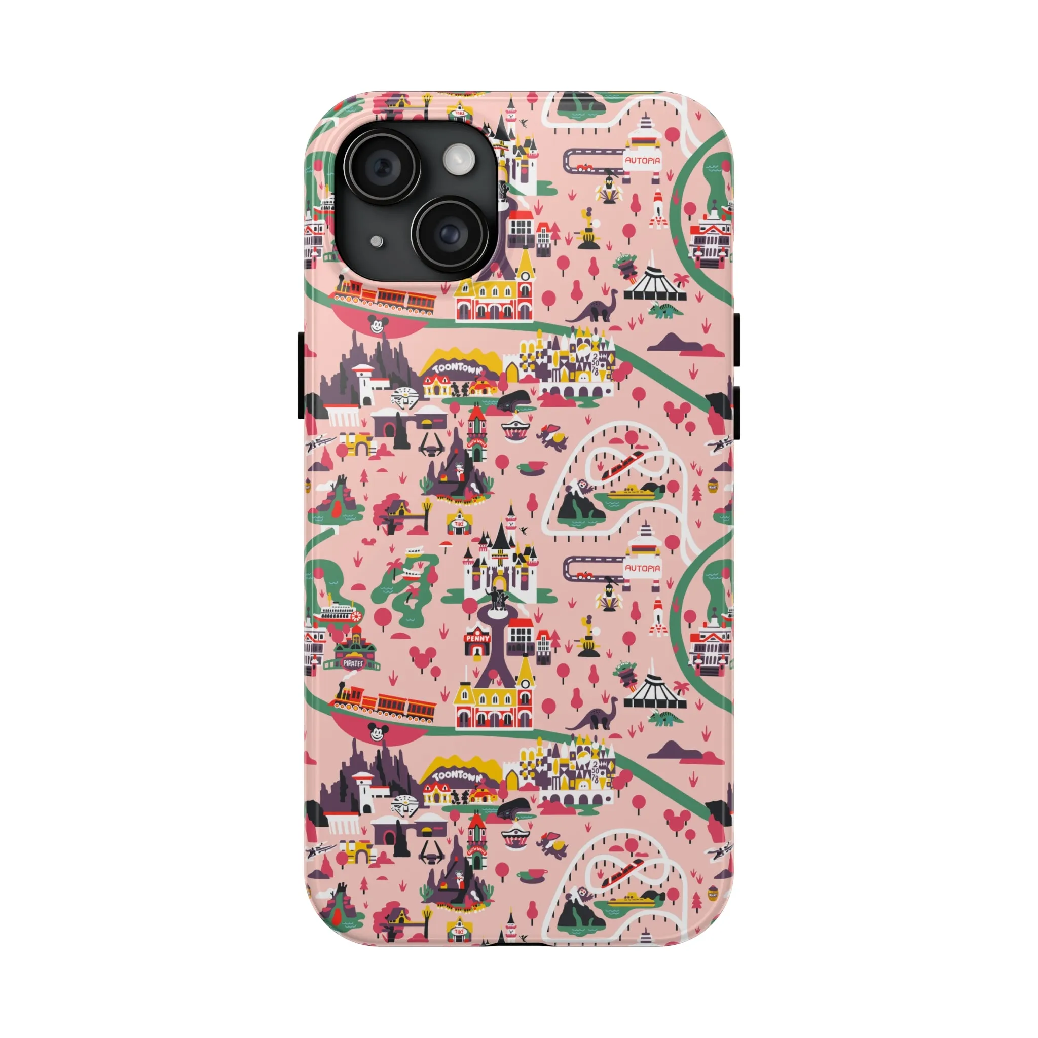 Disneyland Map Inspired Phone Case Gift Inspired Fan Art Movie Iphone Gift Magic Kingdom World Lands Gift Frontier Tomorrow Fantasy Retro