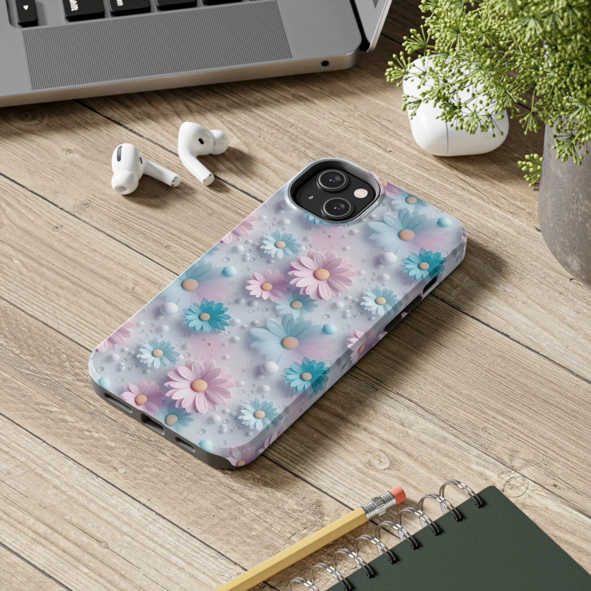 Dreamy Pastel Daisies Digital print Design Tough Phone Case compatible with a large variety of iPhone models, Gift, Phone Case