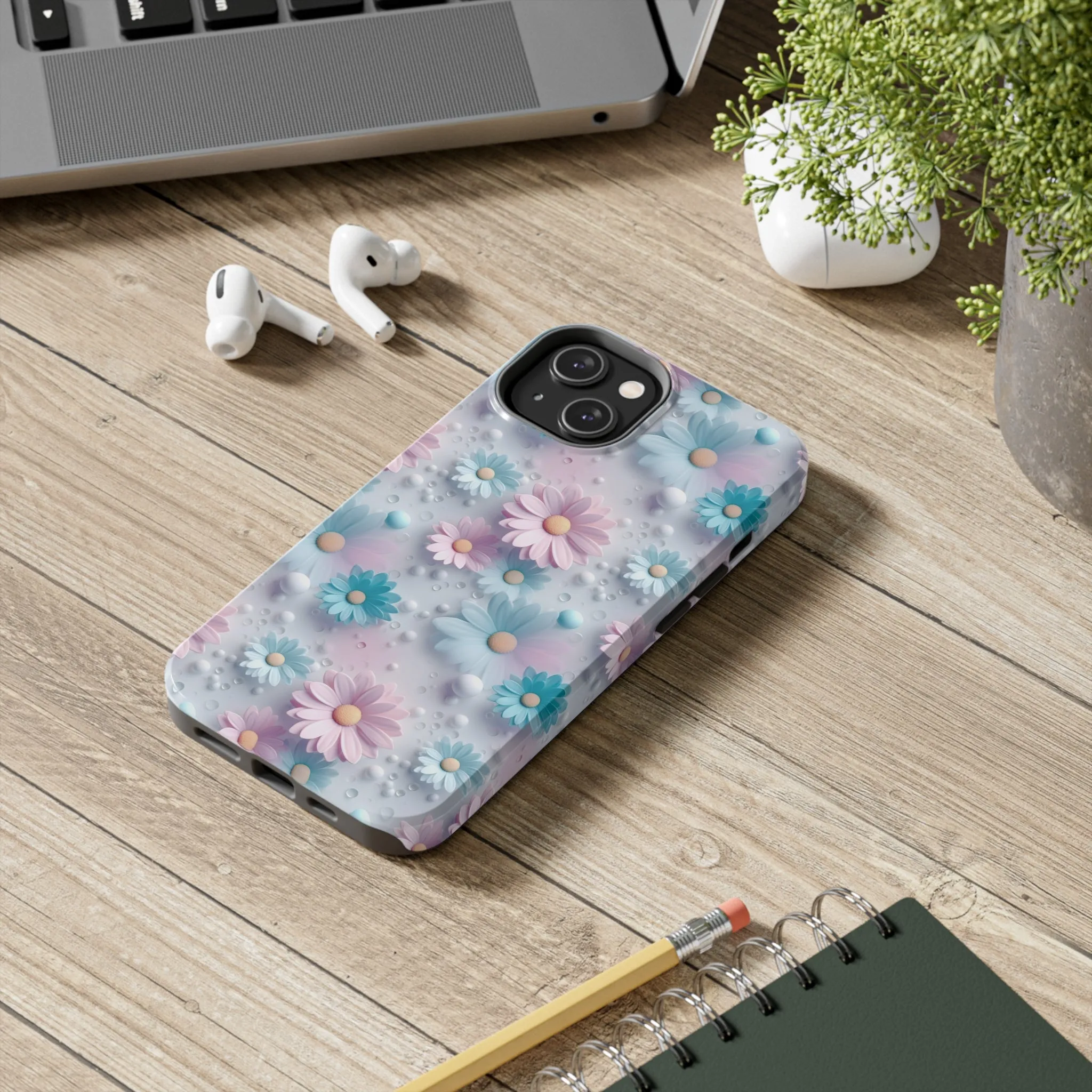 Dreamy Pastel Daisies Digital print Design Tough Phone Case compatible with a large variety of iPhone models, Gift, Phone Case