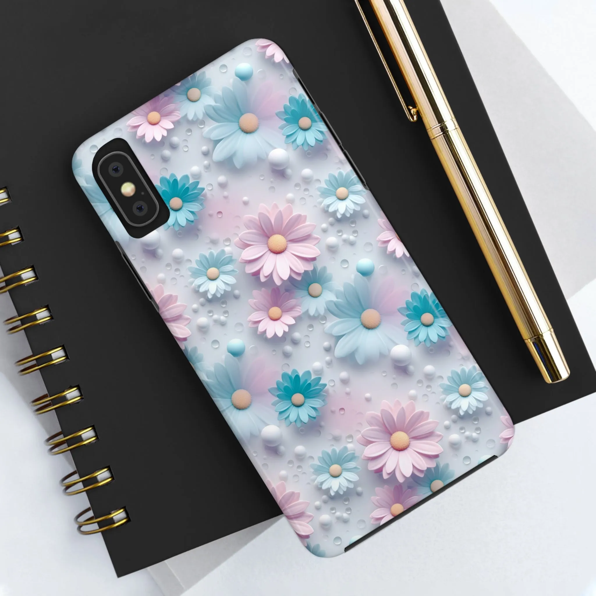 Dreamy Pastel Daisies Digital print Design Tough Phone Case compatible with a large variety of iPhone models, Gift, Phone Case