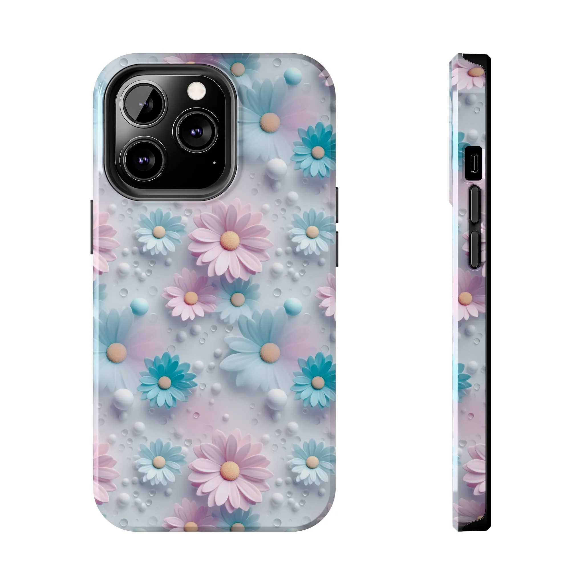 Dreamy Pastel Daisies Digital print Design Tough Phone Case compatible with a large variety of iPhone models, Gift, Phone Case