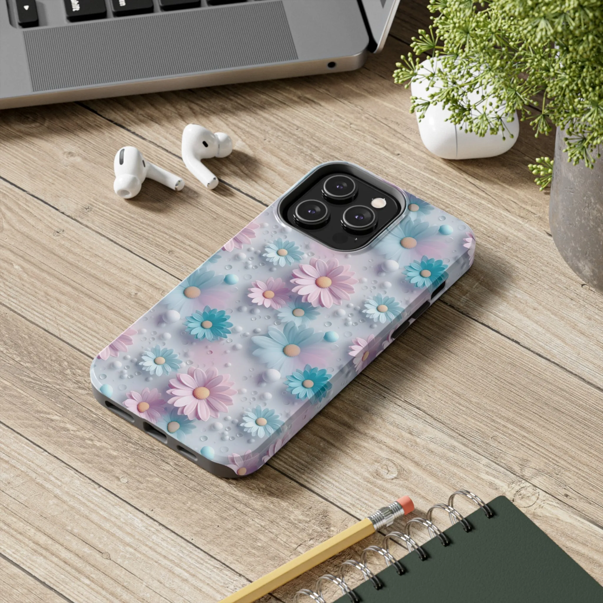 Dreamy Pastel Daisies Digital print Design Tough Phone Case compatible with a large variety of iPhone models, Gift, Phone Case