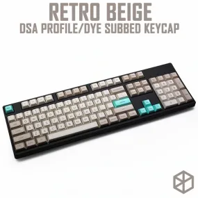 dsa profile Dye Sub Keycap Set PBT plastic retro beige for mechanical keyboard beige grey cyan gh60 xd64 xd84 xd96 87 104