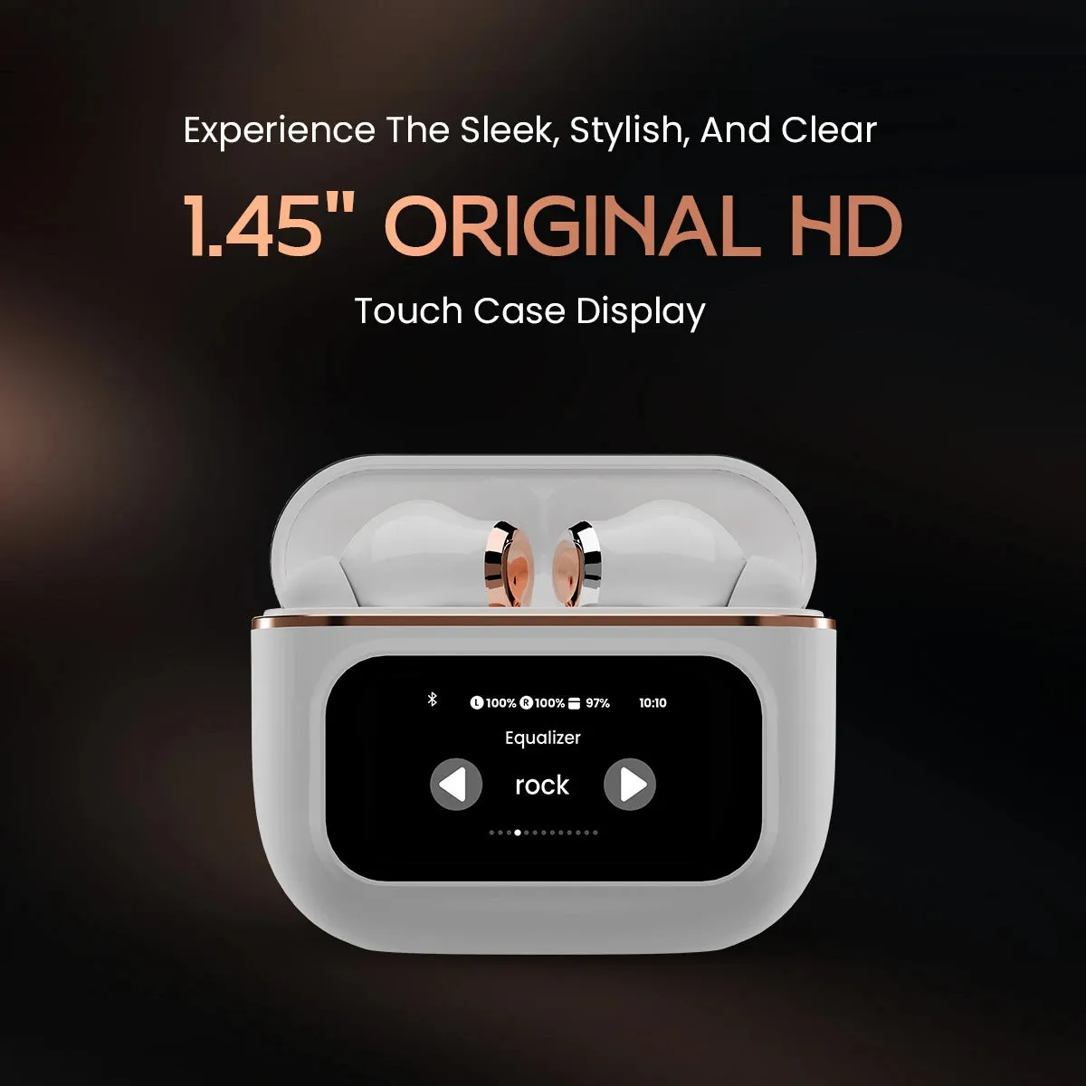 DwOTS Touch : Smart Touch Screen Display Black TWS Earbuds