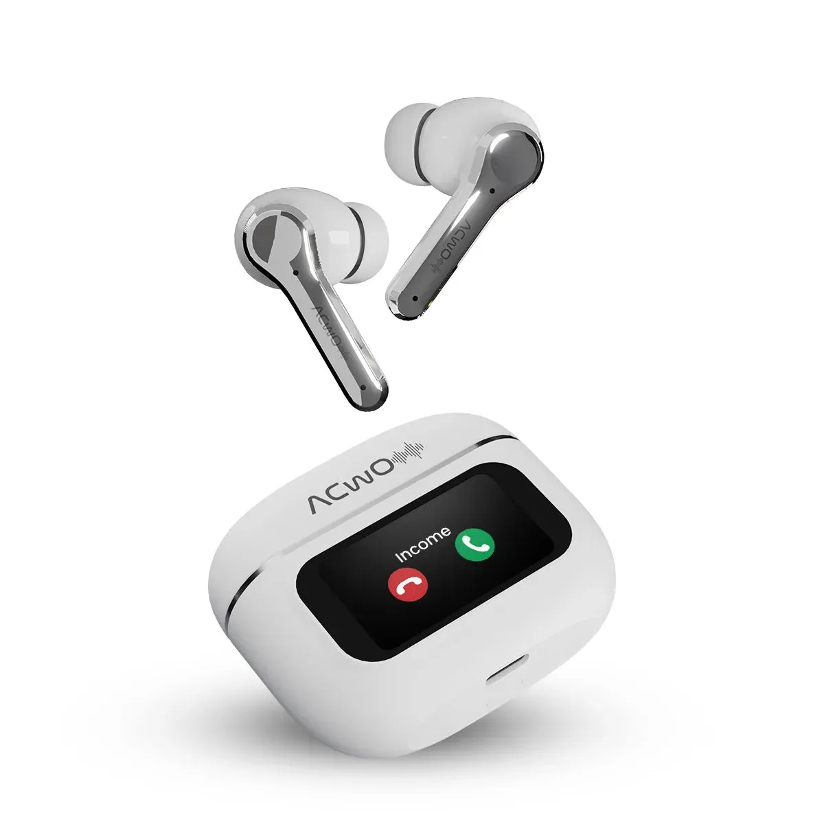 DwOTS Touch : Smart Touch Screen Display Black TWS Earbuds