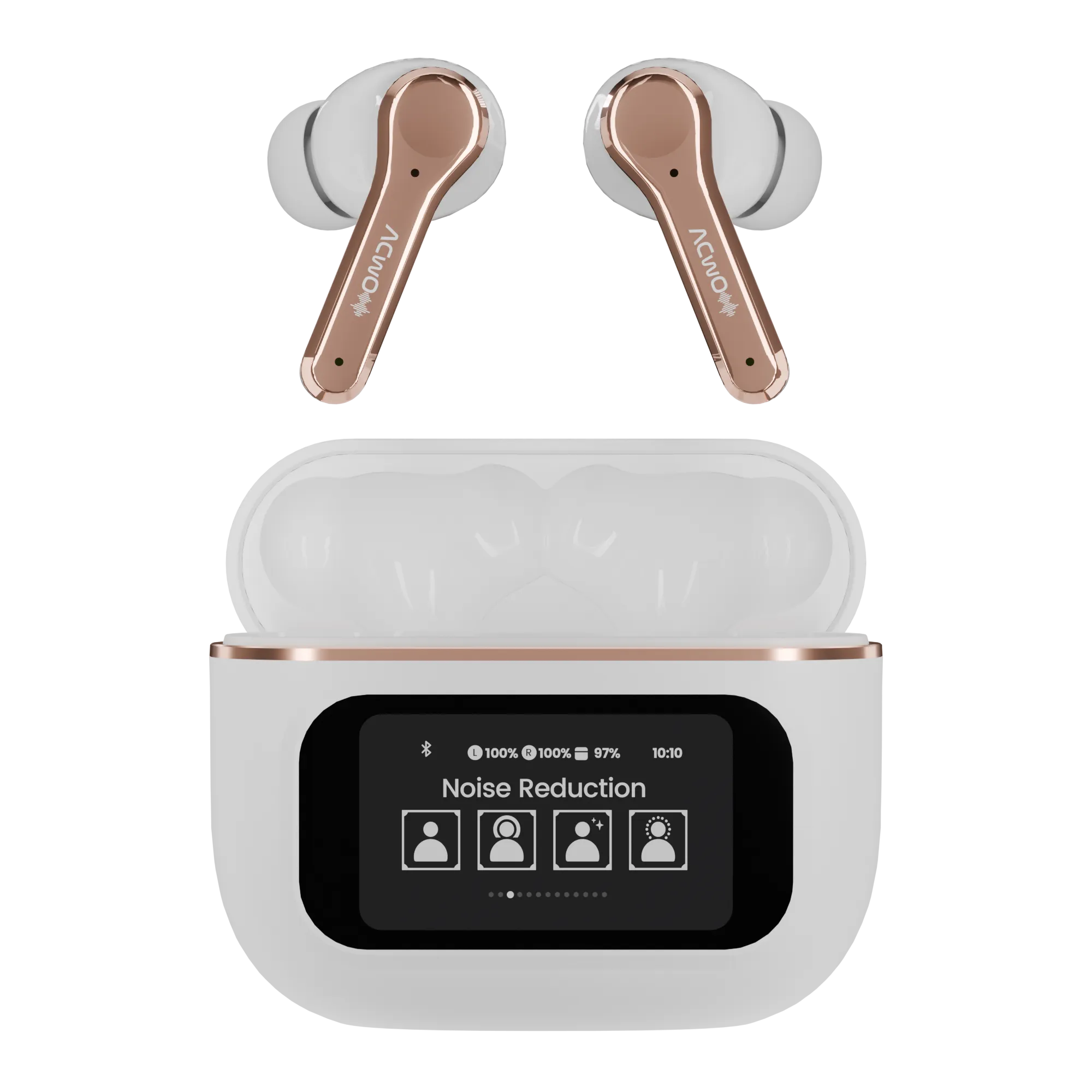 DwOTS Touch : Smart Touch Screen Display Black TWS Earbuds